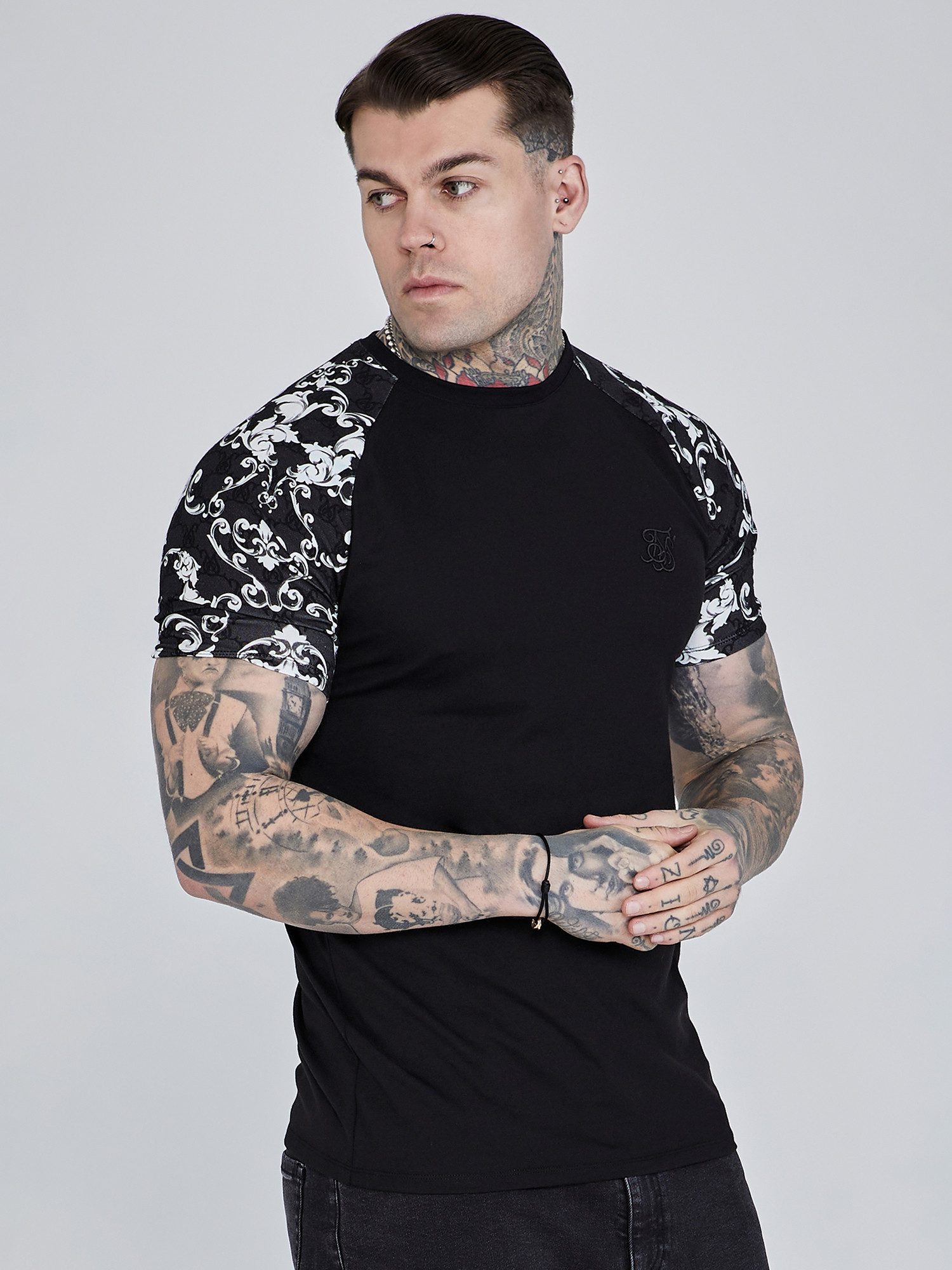 Siksilk T-Shirt SikSilk Herren Schwarzes Venetian T-Shirt günstig online kaufen