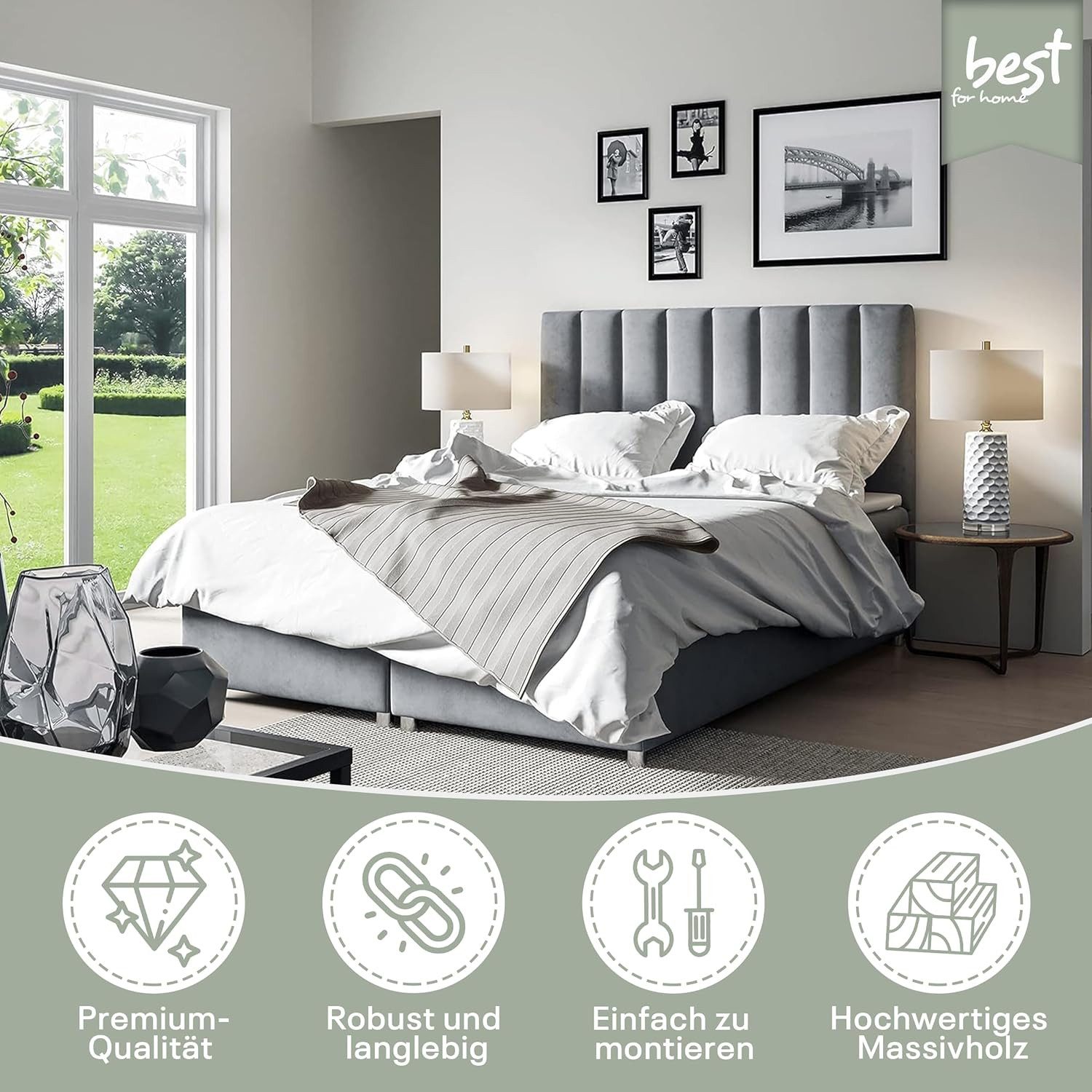 Best for Home Boxspringbett mit Bettkasten Trinity K-10 Bonellfederkern mit günstig online kaufen