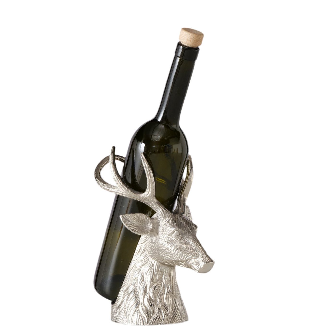 MF Dekoobjekt Exquisiter Flaschenträger Claudius mit Hirschkopf-Design günstig online kaufen