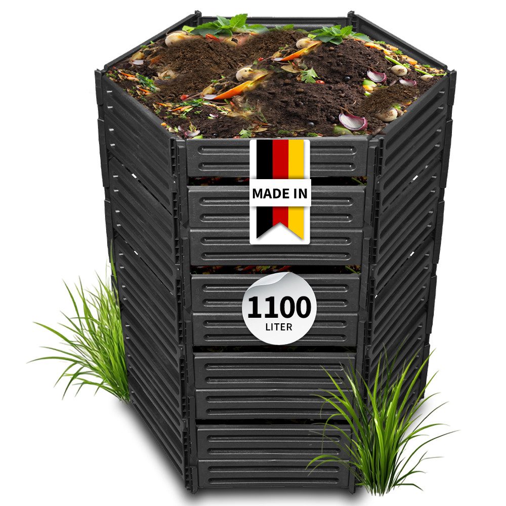GARANTIA Komposter AIR-KING Steckkomposter 1100 Liter schwarz