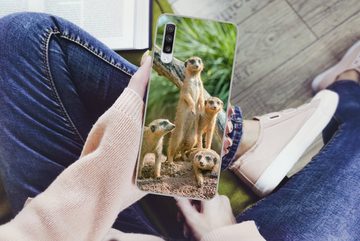 MuchoWow Handyhülle Erdmännchen - Familie - Tiere, Phone Case, Handyhülle Samsung Galaxy A70, Silikon, Schutzhülle