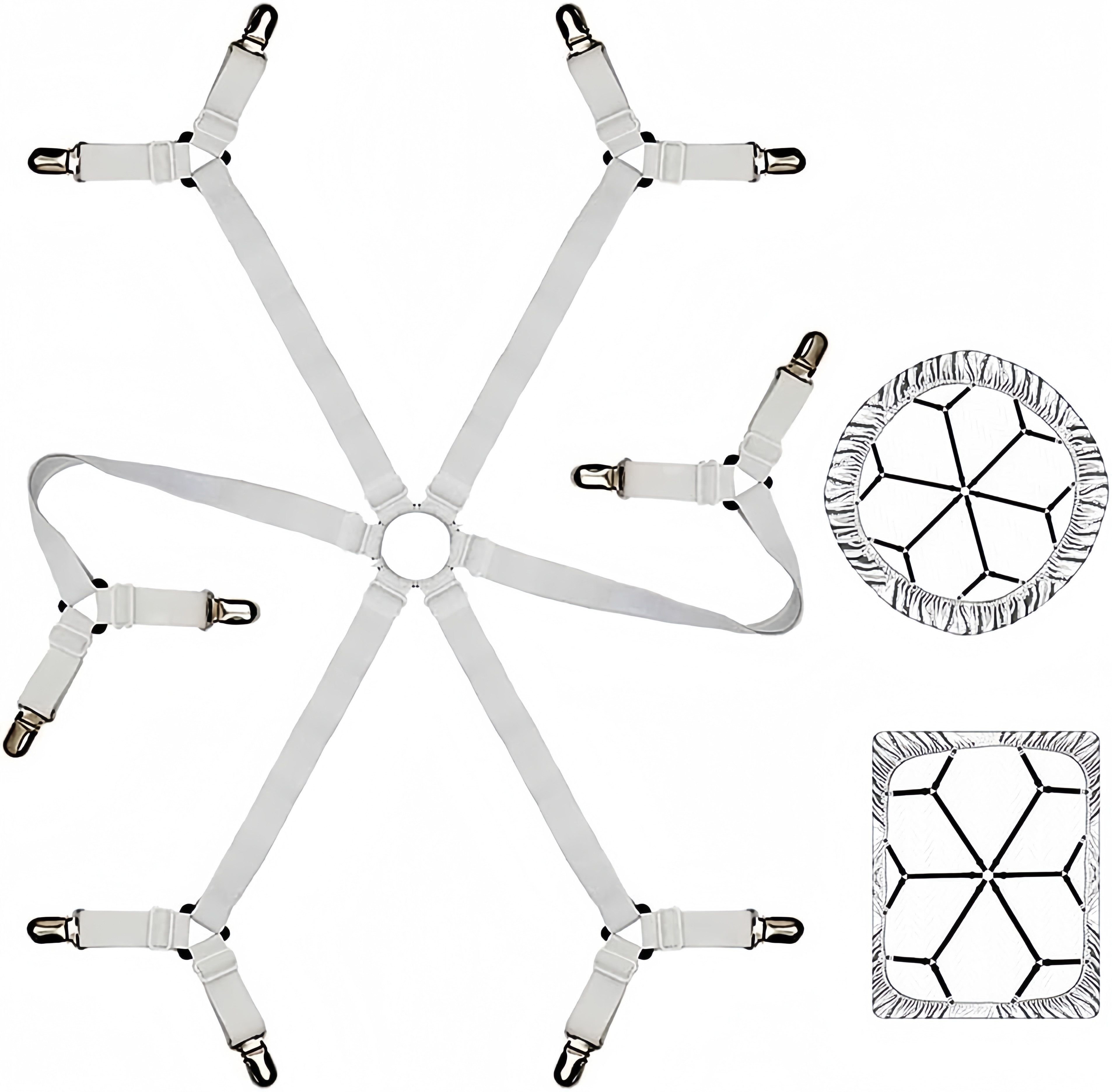 FOUORTUNATE-BEE Spannbettlaken Verstellbare Metallklammern für Bettlaken, Decken und Tischdecken, Bettlaken- und Sofabezughalter, Zelt- und Tischdeckenklammern