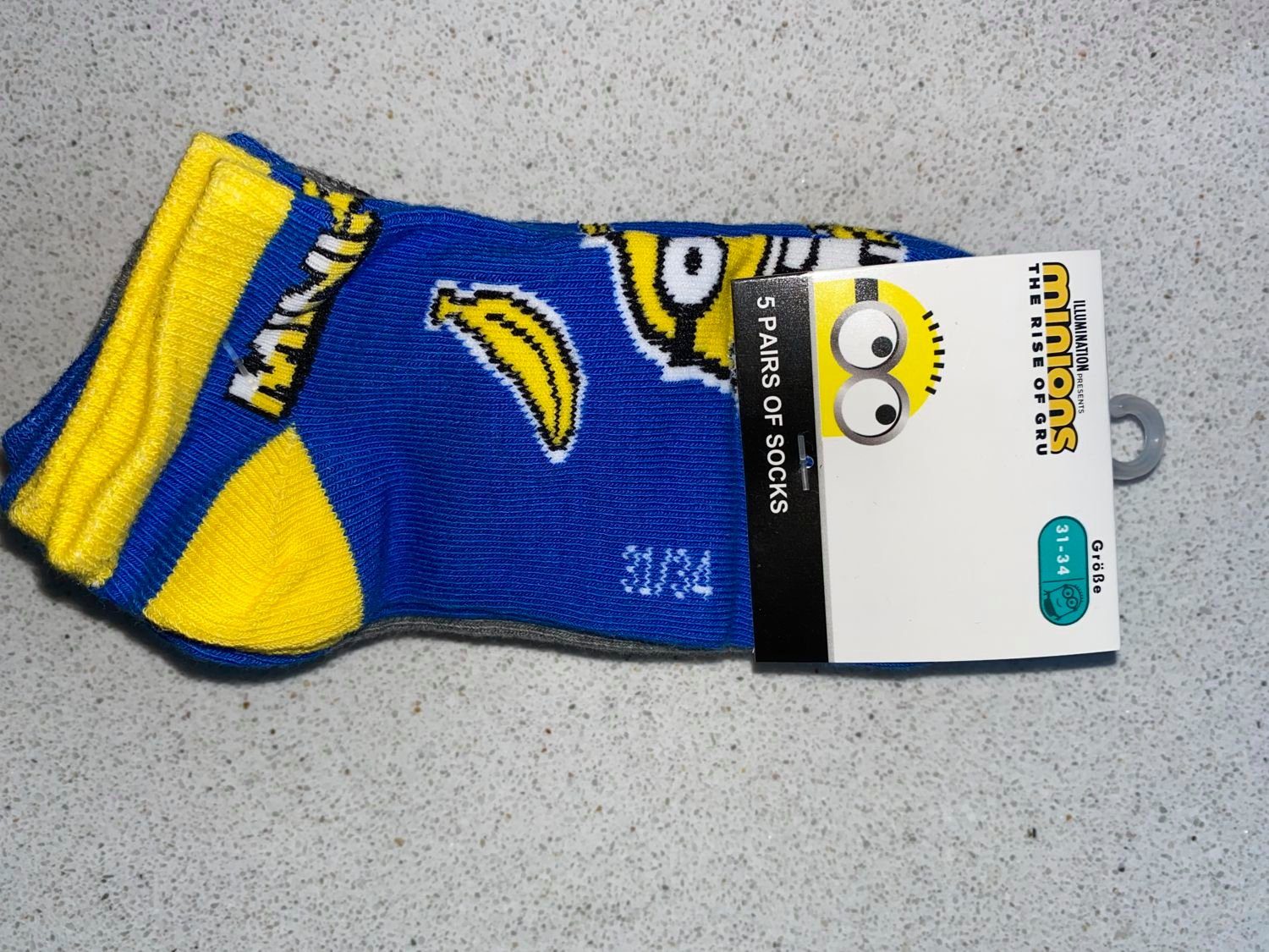Minions Sneakersocken MINIONS 5 Paar Socken im Set kurze Kinderstrümpfe – Bild 2 von 3