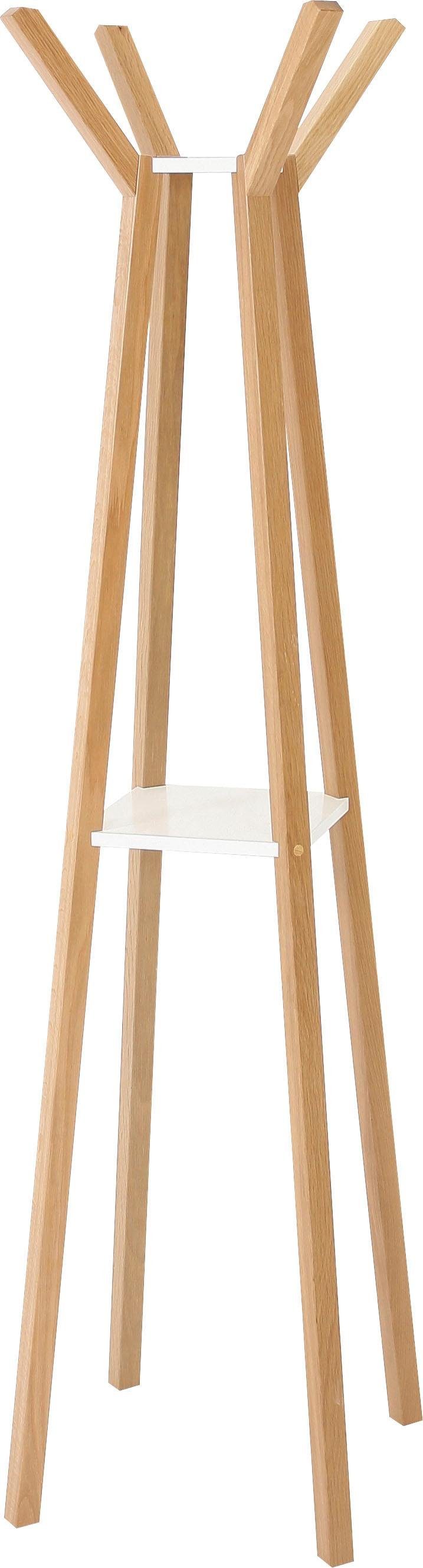 Woodman Garderobe Monti, im skandinavian Design, aus massiver Eiche, mit 4 Haken, FSC®