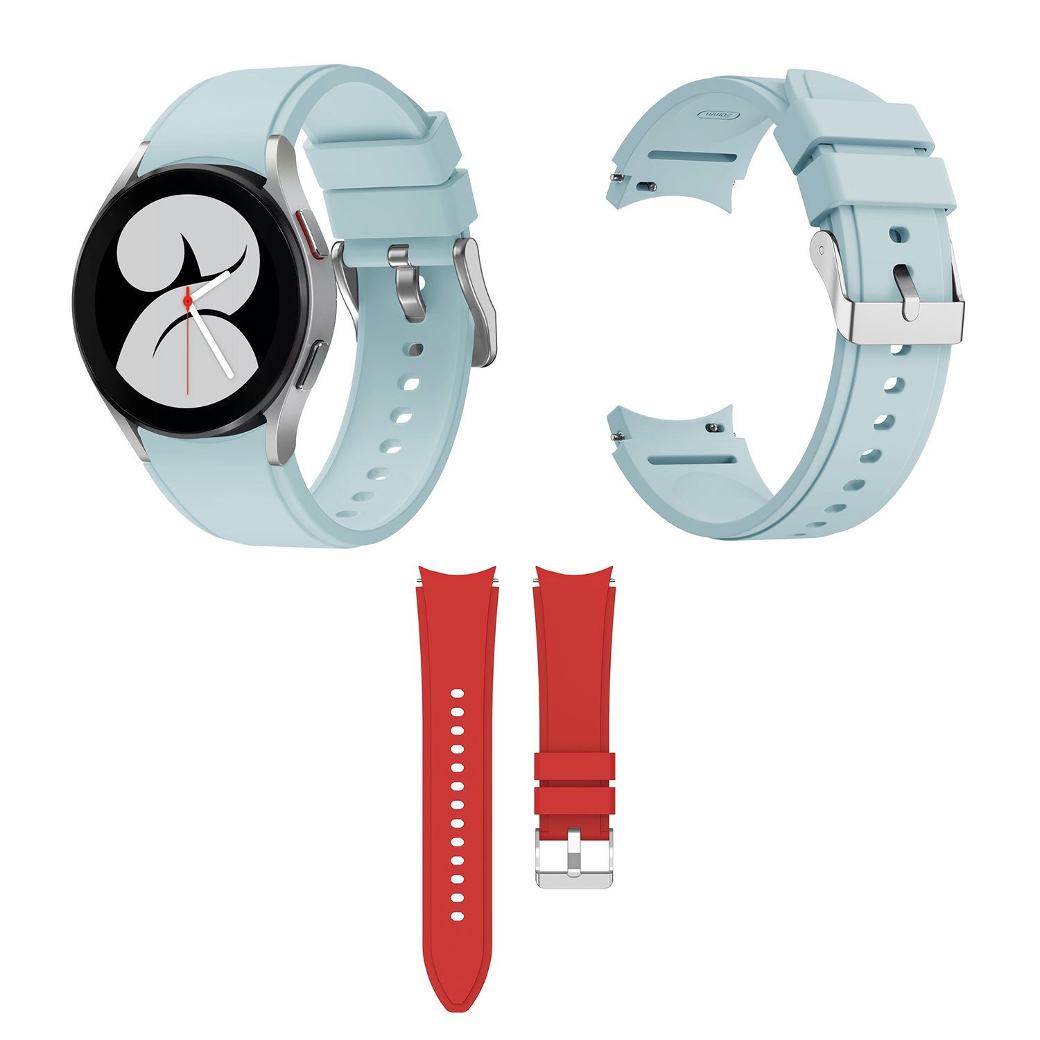 Wigento Smartwatch-Armband Für Samsung Galaxy Watch FE 6 5 4 Normal Pro Classic Silikon Armband