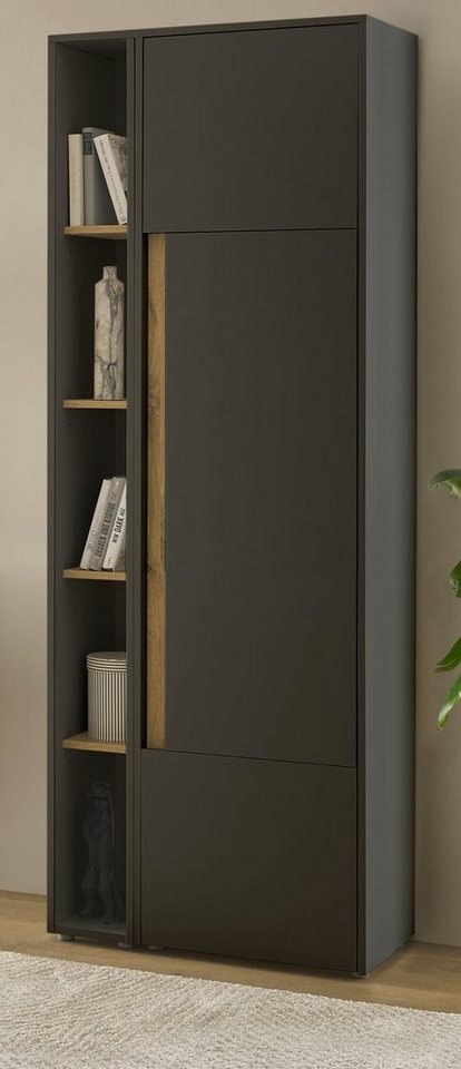 Furn.Design Aktenschrank Center (Büroschrank in grau mit Wotan Eiche, Set  mit Regal, 70 x 200 cm) viel Stauraum