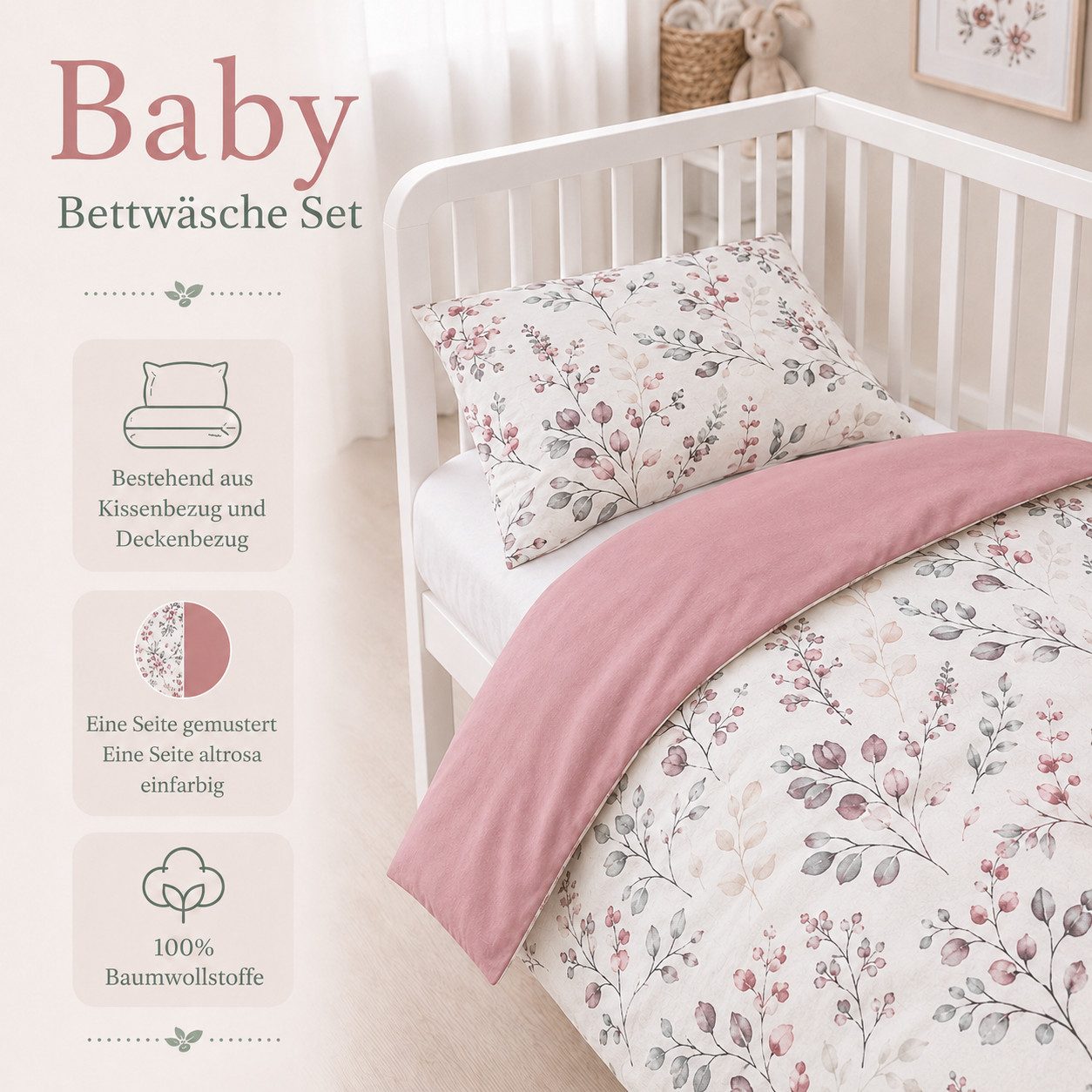 Baby Fancyroom Bettnestchen Samt Bettumrandung Nestchen Volant Kantenschutz Babybett Gitterbett, (weicher Samtstoff, hochwertig, Bettwäsche oder Bettumrandung), Premium Samt