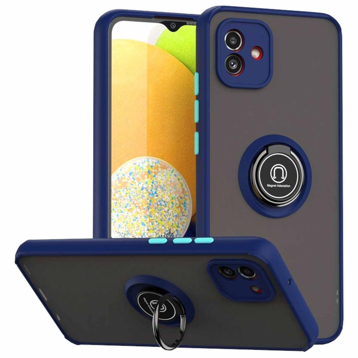 Für Xiaomi Redmi 11A / 12C Ring Magnet Handy Tasche Hülle Etuis H-Blau
