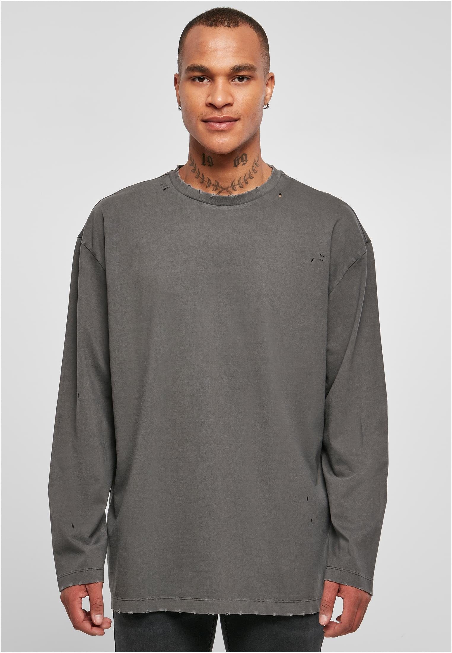 URBAN CLASSICS T-Shirt Herren Oversized Distressed Longsleeve (1-tlg),  Stylisches T-Shirt aus angenehmer Baumwollmischung