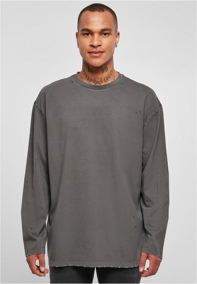 Stylisches aus (1-tlg), URBAN angenehmer Herren Oversized Baumwollmischung CLASSICS Distressed T-Shirt Longsleeve T-Shirt