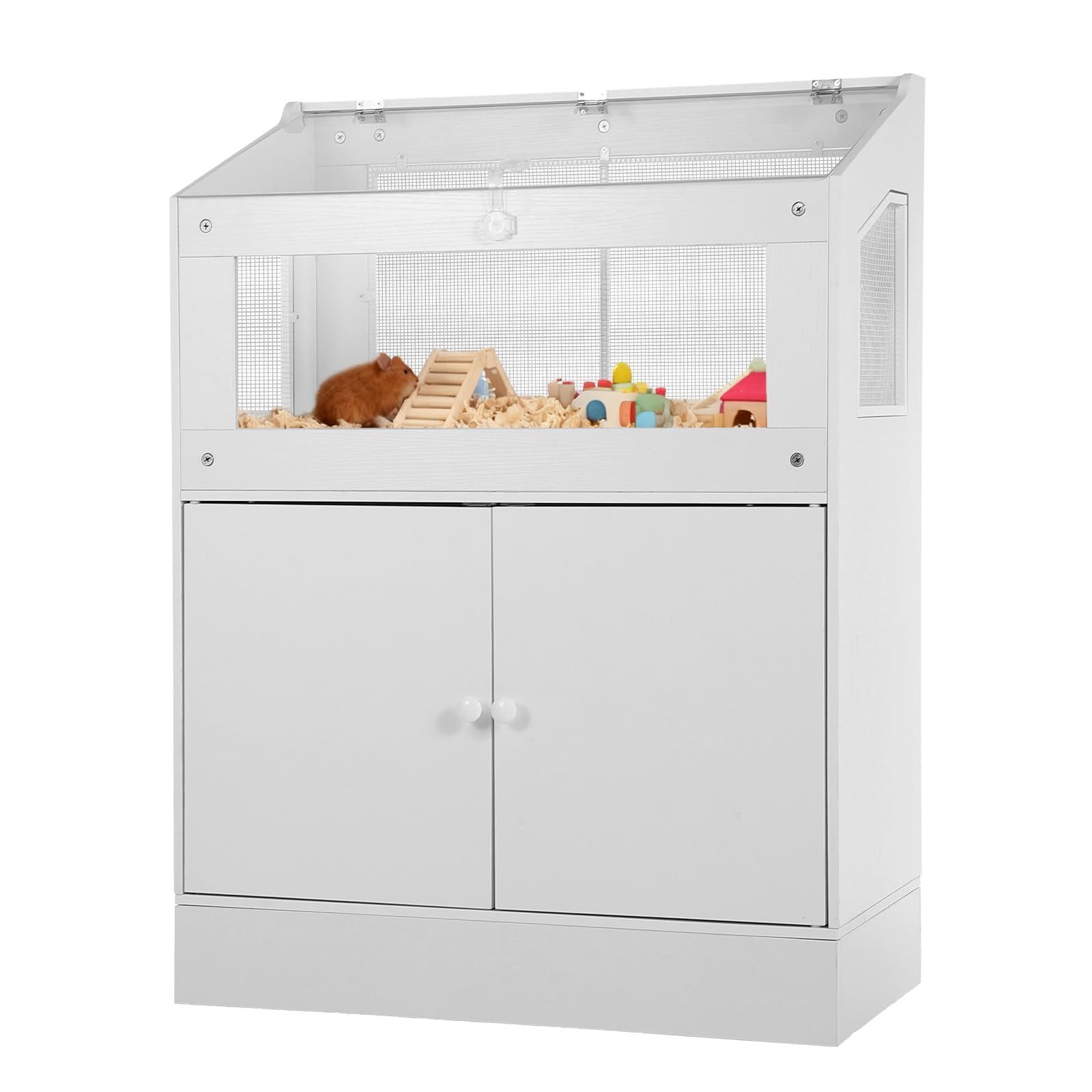 GarveeMore Kleintierkäfig Hamster Käfig Kleiner Tierkäfig mit Lagerschrank von GarveeMore