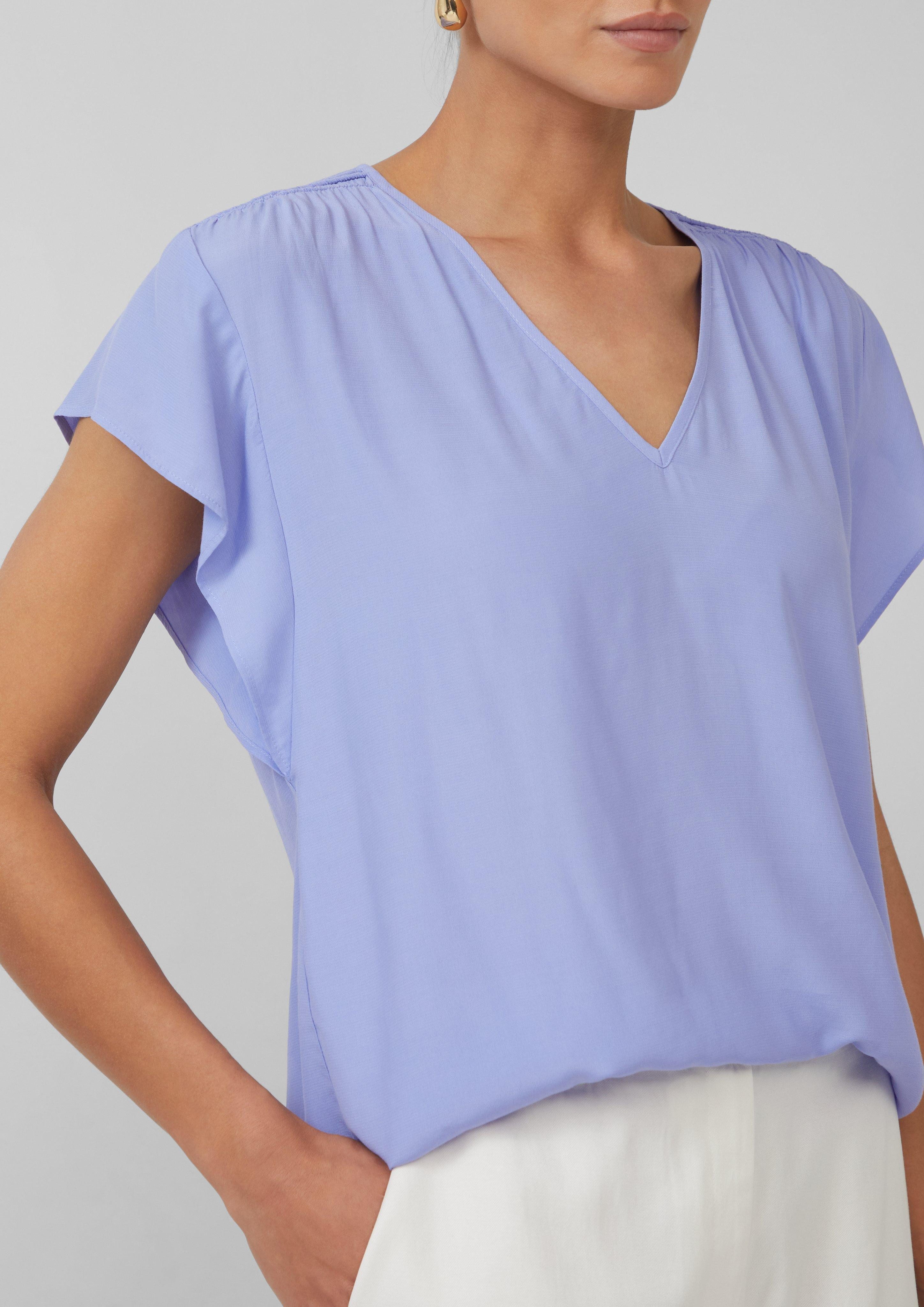s.Oliver BLACK LABEL Kurzarmbluse Fließende Viskosebluse günstig online kaufen