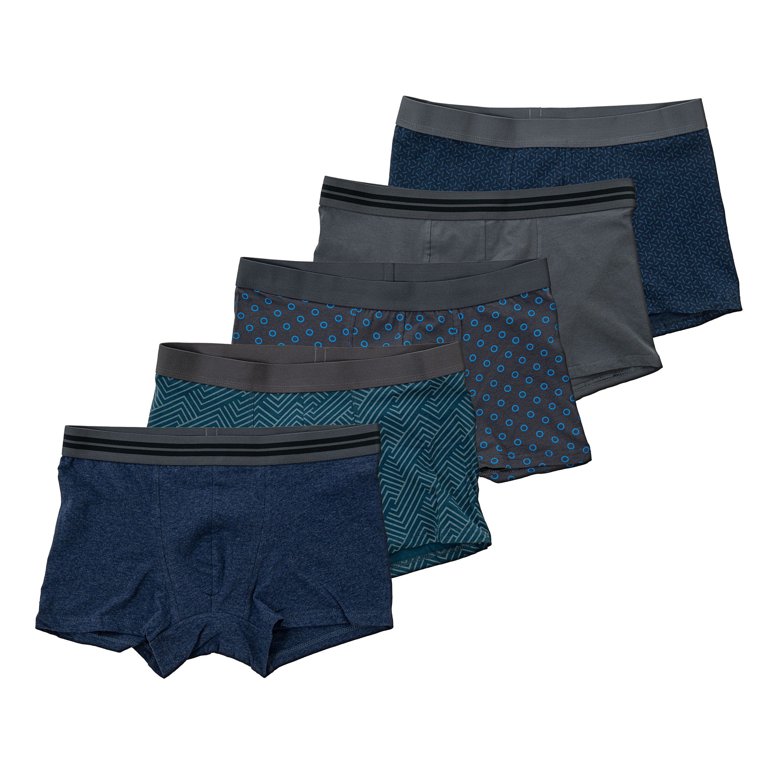 Boxershorts Herren Boxershorts 5er-Set, Klassische Retropants aus 95% Baumwolle