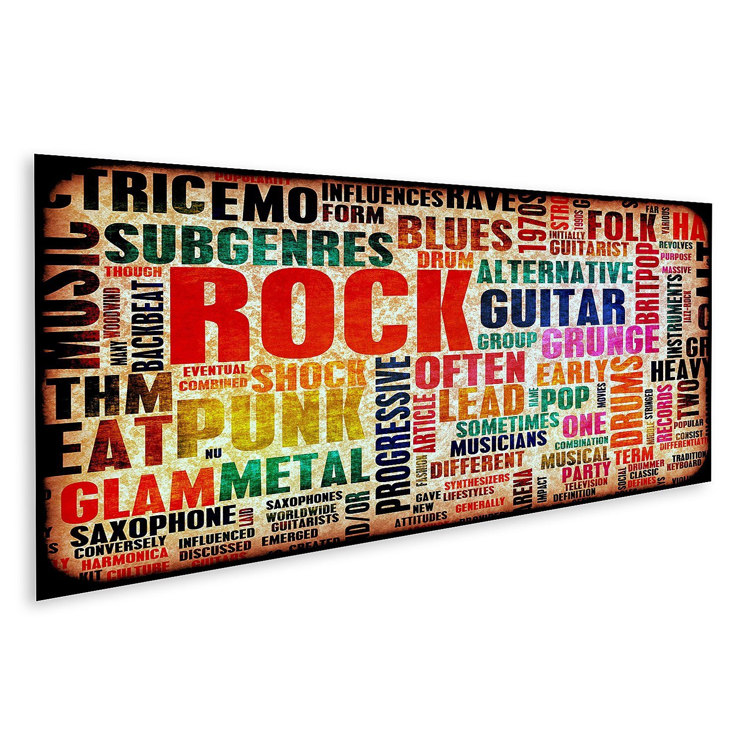 Leinwandbild Bild auf Leinwand Rockmusik Poster Kunst als Grunge Hintergrund Wandbi