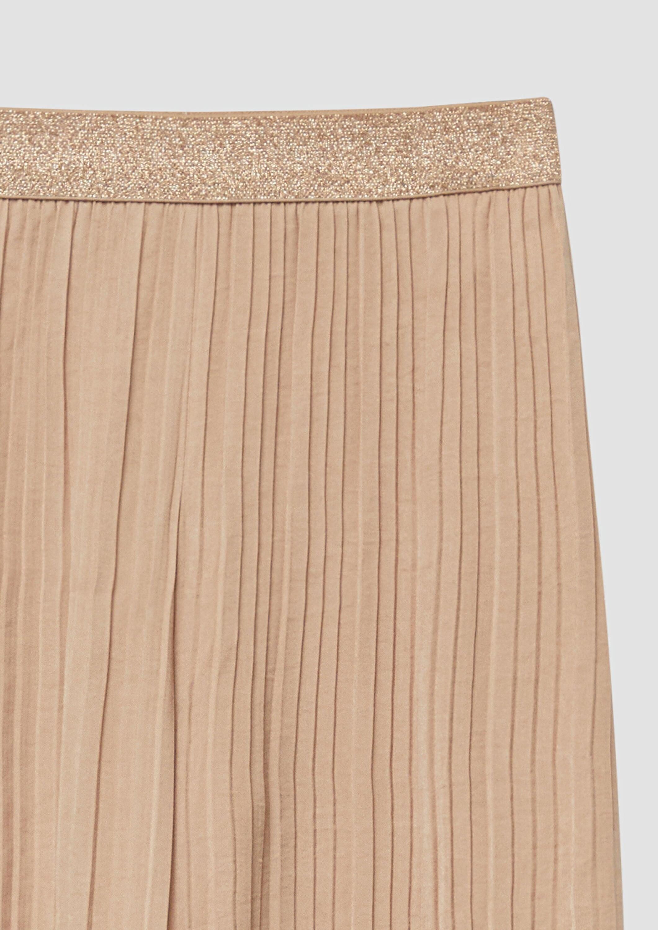 s.Oliver Chinos Hose Plisseehose mit Wide Leg und Glitzerbund