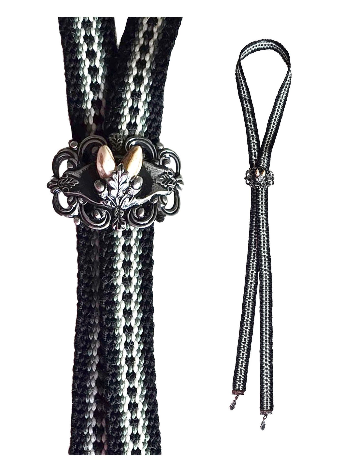 Moschen-Bayern Krawatte Trachtenband Trachtenkrawatte Krawatte Schieber Herren Schwarz Braun