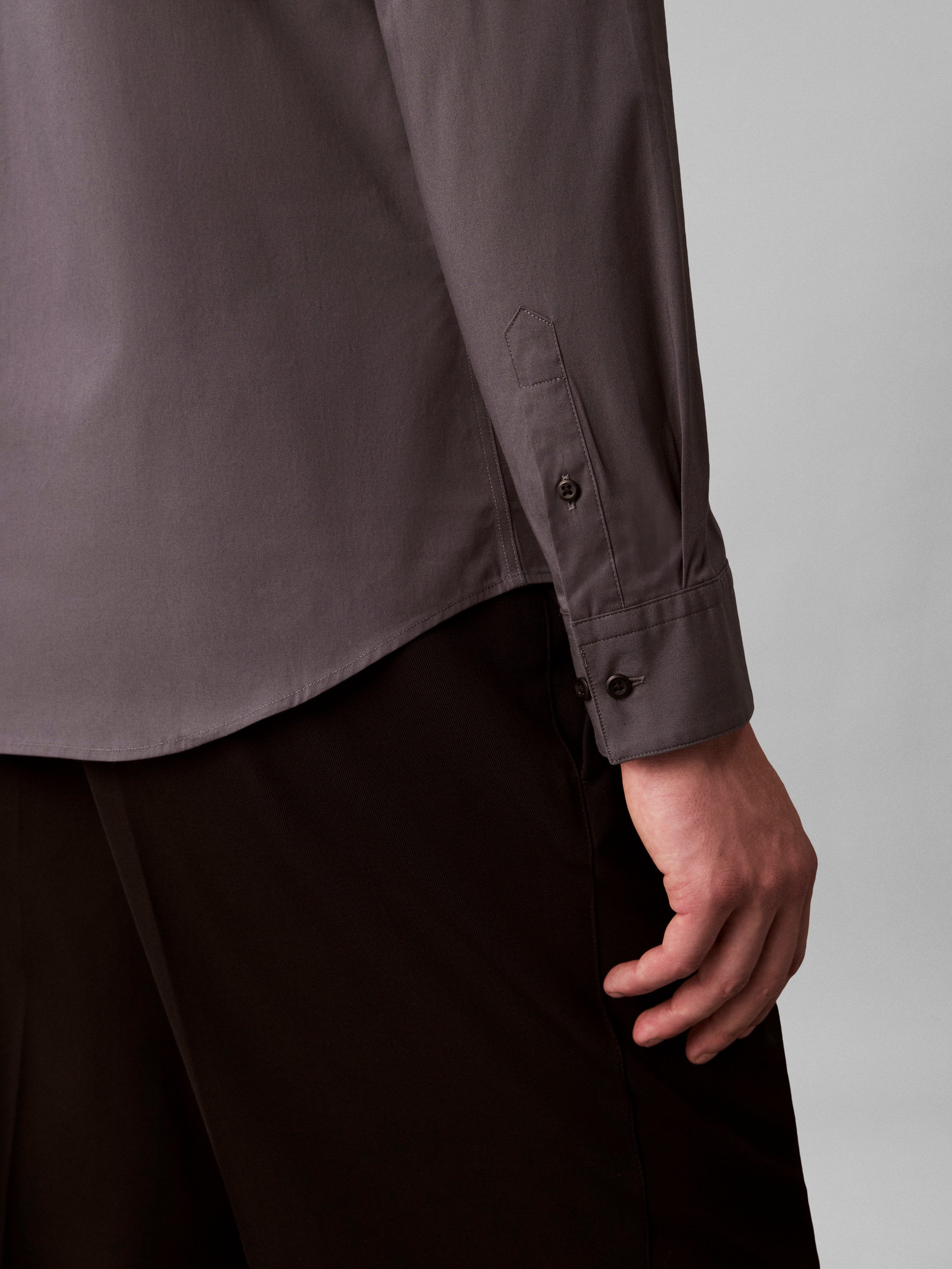 Calvin Klein Langarmhemd slim fit, in Unifarbe