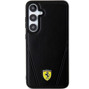 Ferrari Handyhülle Case Galaxy S24 MagSafe Kunstleder schwarz Logo 6,2 Zoll, Kantenschutz