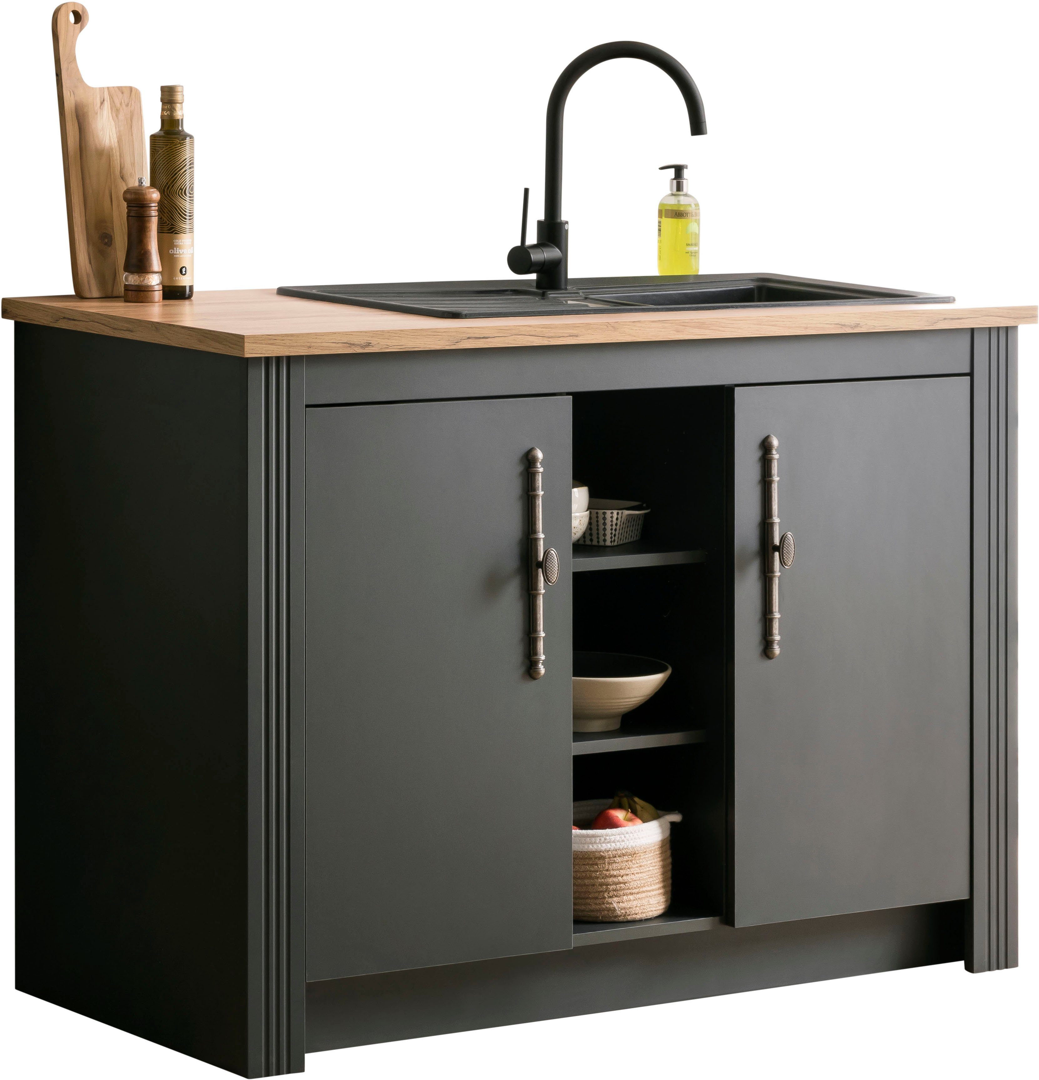 OTTO home Spülenschrank KS-Westminster im romantischen Landhausstil, Breite 130 cm, exclusiv by Otto