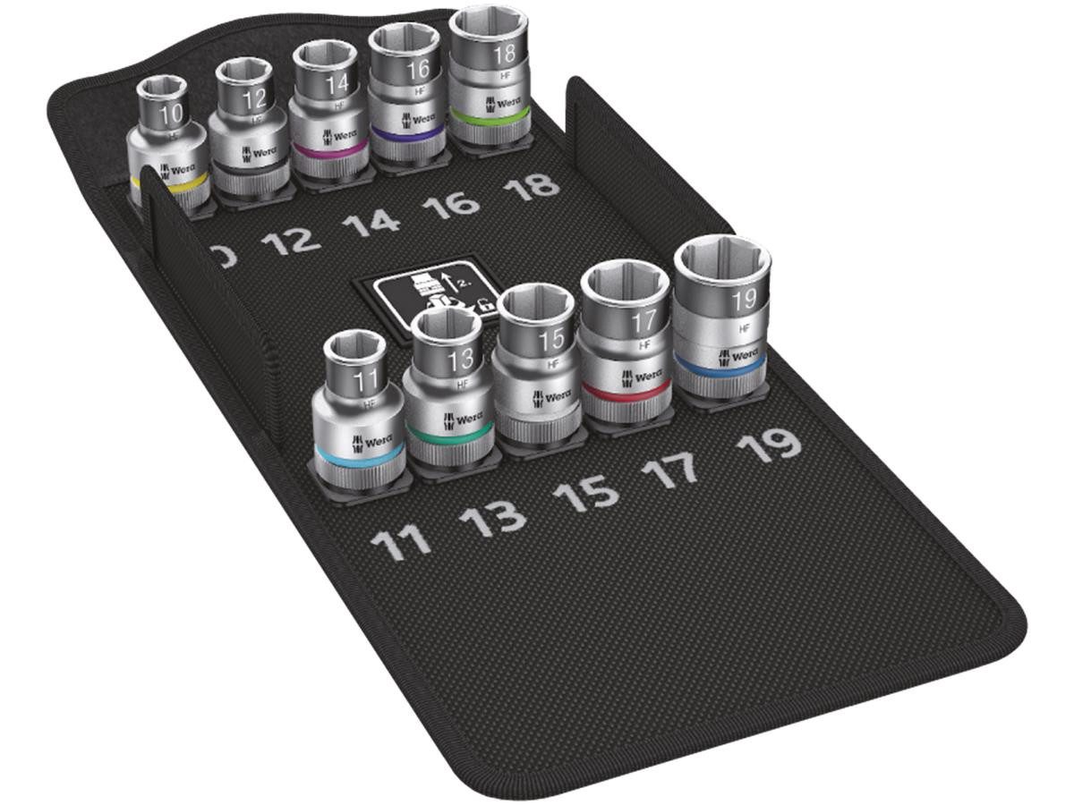 Wera Steckschlüssel 8790 C HF/10 (Set, 10 St., Knarren und Zubehör), Rändelung am hinteren Nuss-Ende