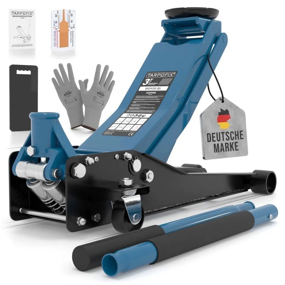 Tarpofix® Wagenheber Tarpofix® Hydraulischer Wagenheber 3t mit Doppelzylinder, max. Hubhöhe: 47.5 cm, Robuster Hydraulikheber mit 85 - 475 mm Hubhöhe