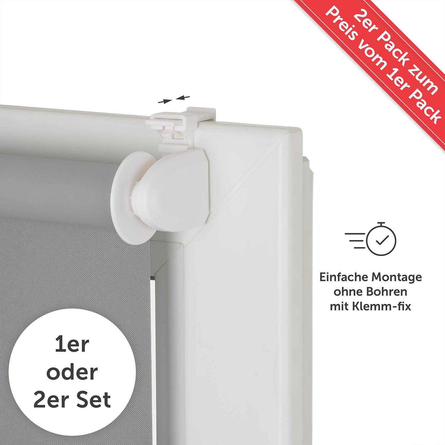 Doppelrollo Verdunklungsrollo - Klemmfix ohne Bohren, Blumtal, Lichtschutz, günstig online kaufen