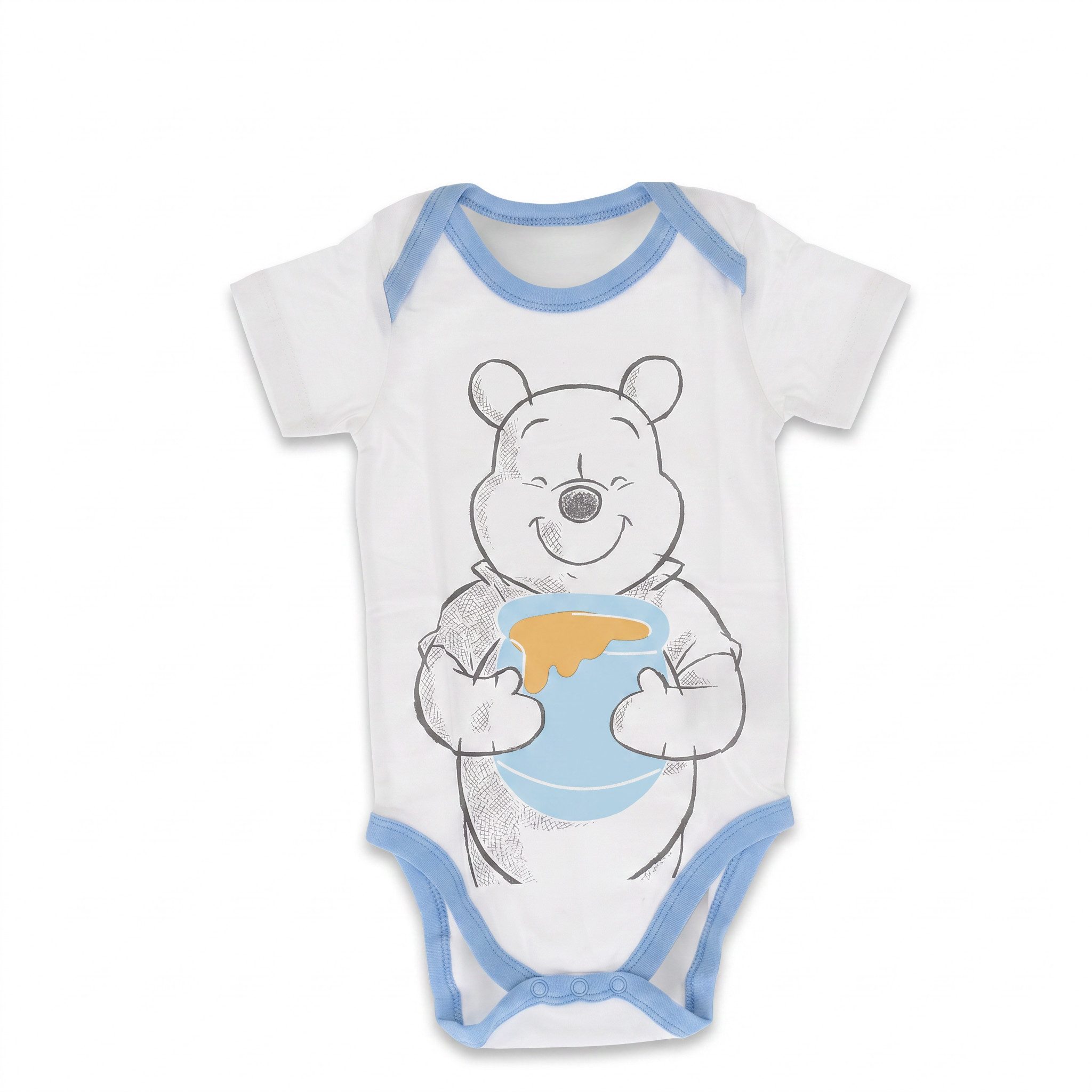 Disney Strampler Disney Winnie der Pooh Baby kurzarm Body Strampler 100% Baumwolle, Gr. 62 bis 80