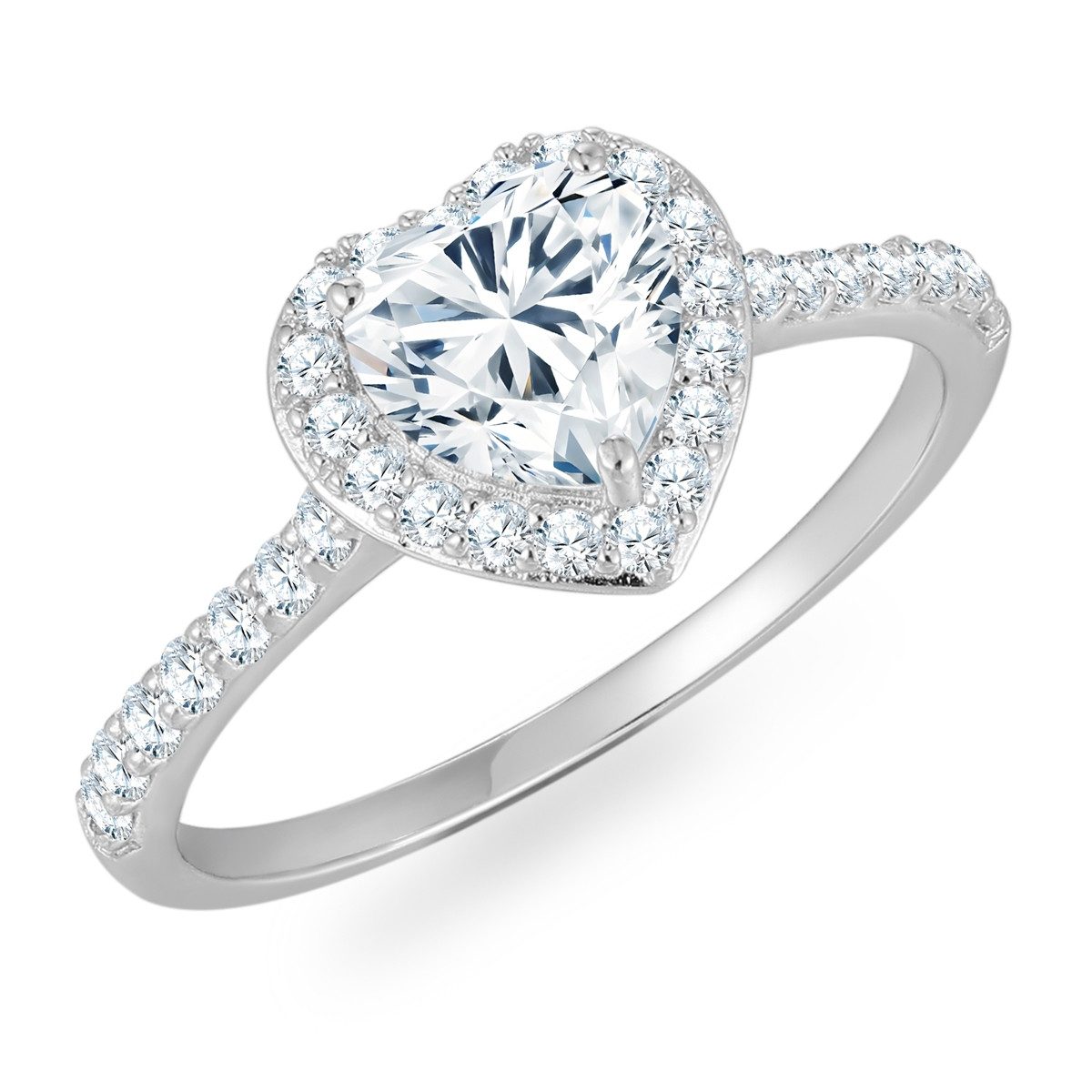 Trilani Silberring Herz silber, mit Zirkonia günstig online kaufen