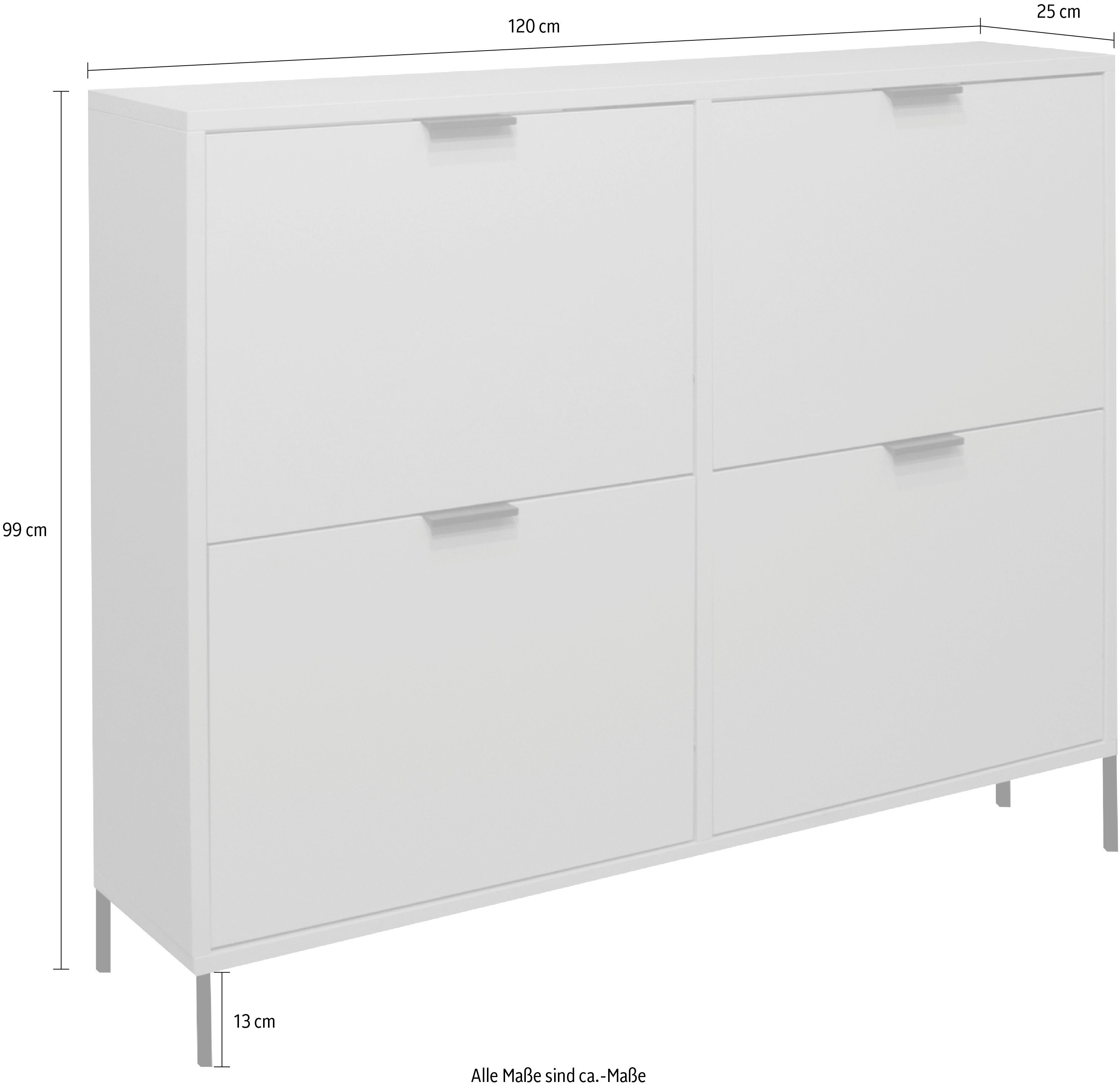 mit pine Mäusbacher cm, und matt stehend 120 Breite hängend Bonnie Schuhschrank Quadratgestell green