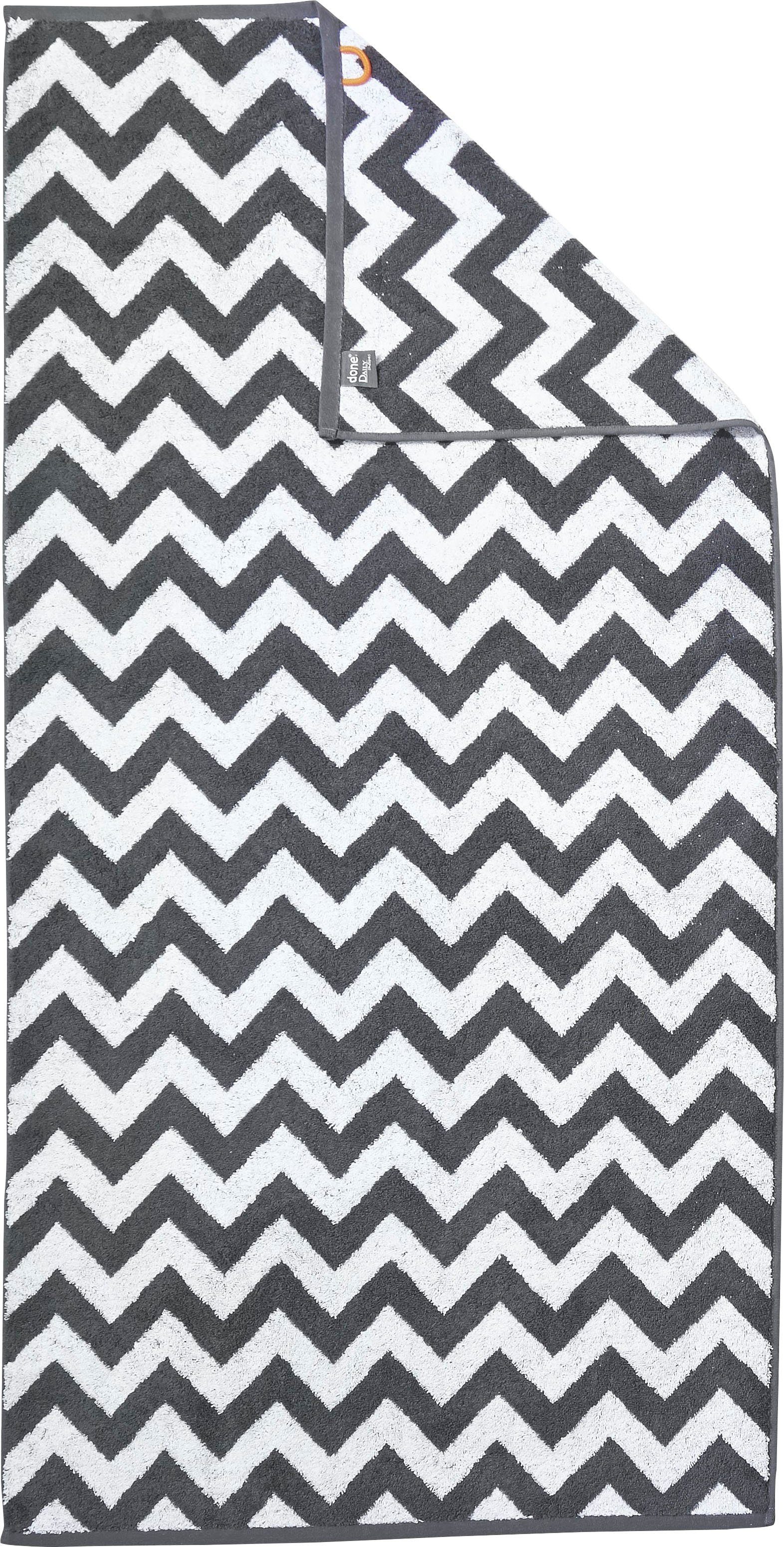 done.® Duschtuch Daily Shapes ZickZack, Jacquard-Walkfrottier günstig online kaufen