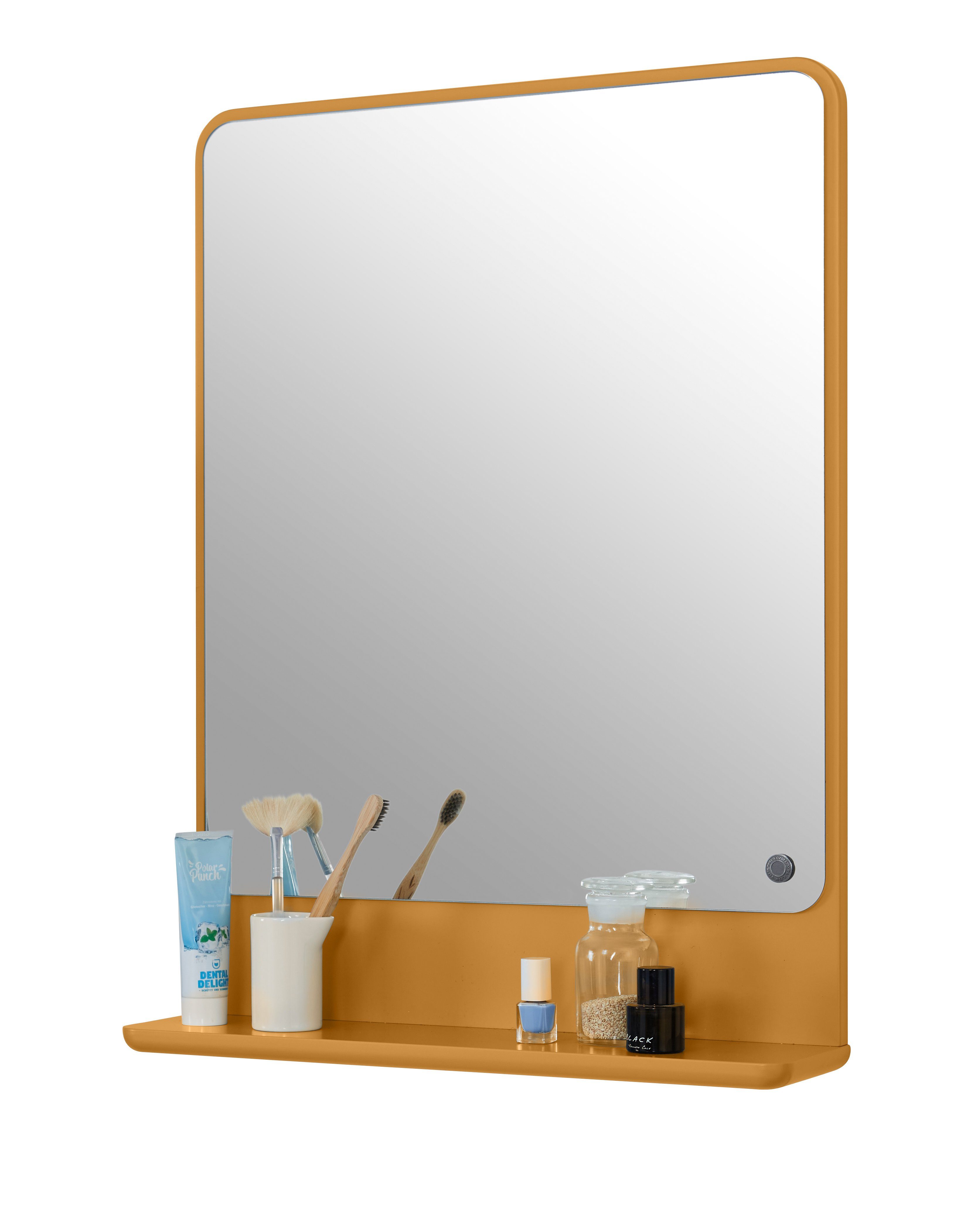 TOM TAILOR HOME Badspiegel COLOR BATH Spiegelelement - in vielen schönen Farben - 70 x 52 x 13 cm, hochwertig lackiertes MDF, gerundete Kanten mustard029