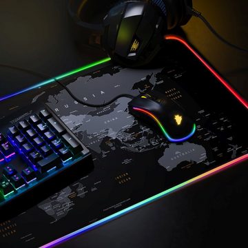 Titanwolf Gaming Mauspad, RGB Mousepad XL, 800 x 300 mm, verbessert Präzision & Geschwindigkeit