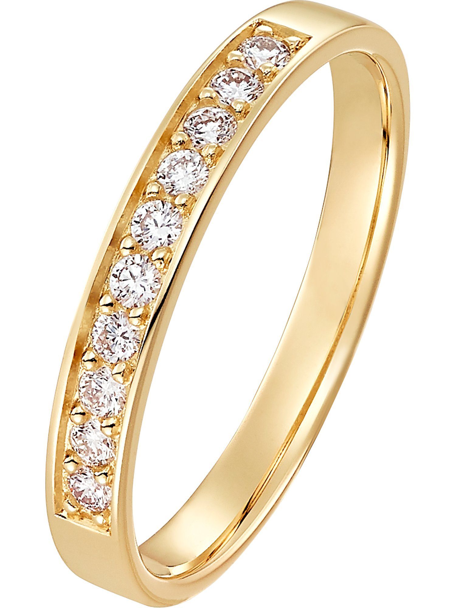 Diamantring CHRIST Damen-Damenring 585er Gelbgold 10 Diamant
