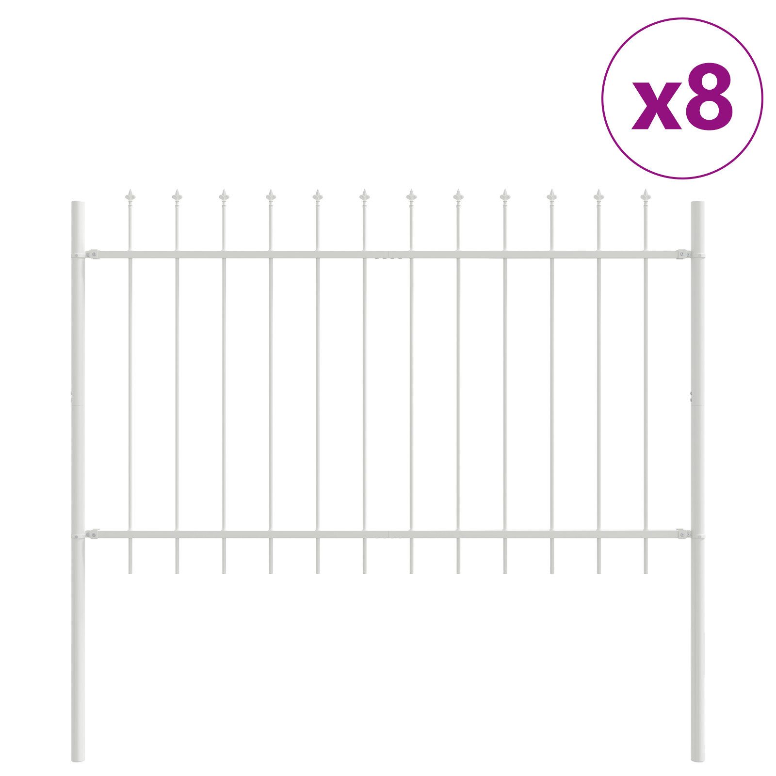 vidaXL Gartenzaun Weißer Gartenzaun mit Lötspitze günstig online kaufen