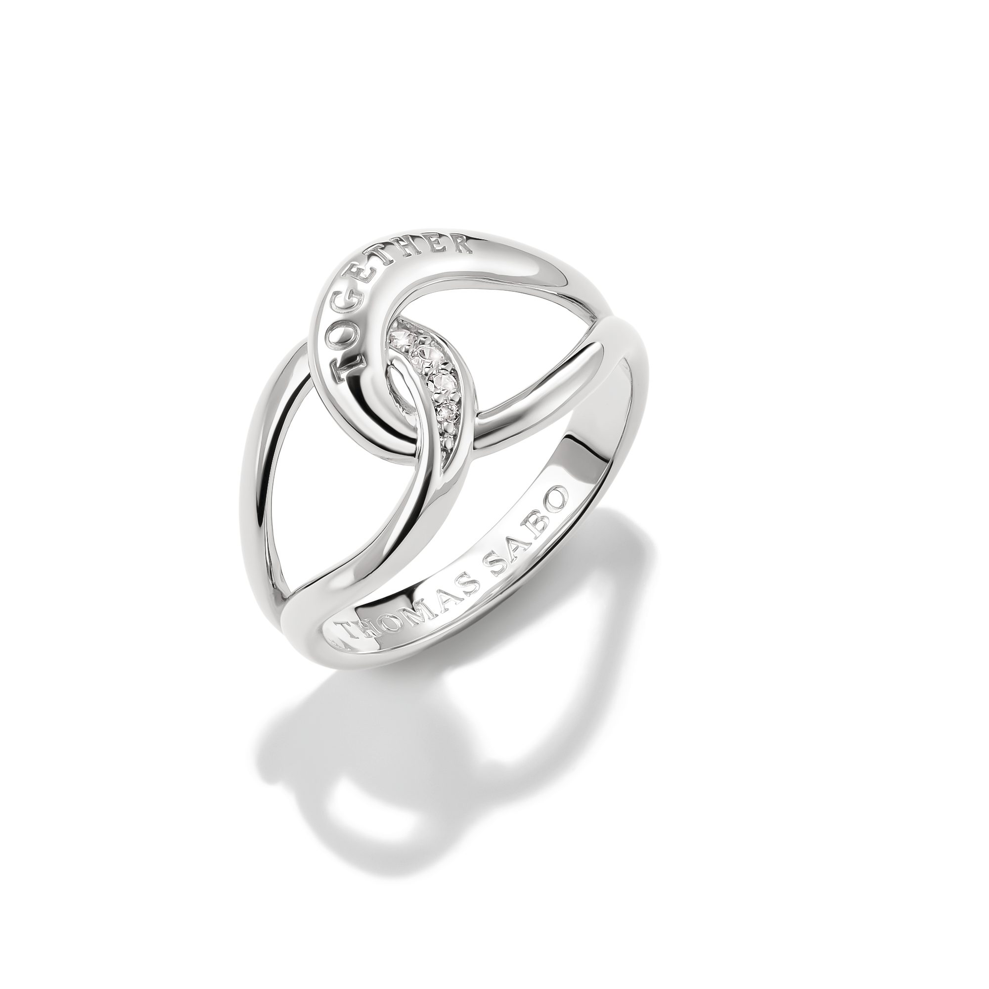 THOMAS SABO Fingerring Together Ring Silber, mit Zirkonia (synth)