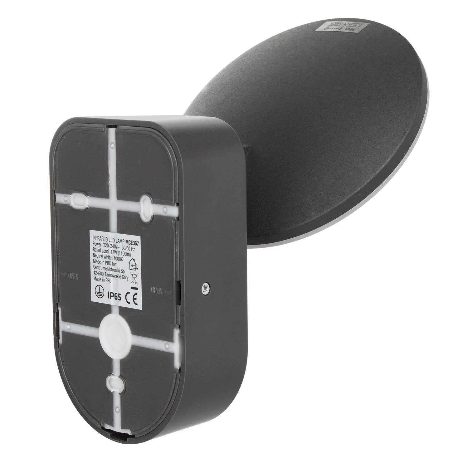 Maclean LED Wandleuchte MCE367, LED-Wandlampe mit PIR-Bewegungssensor 15W