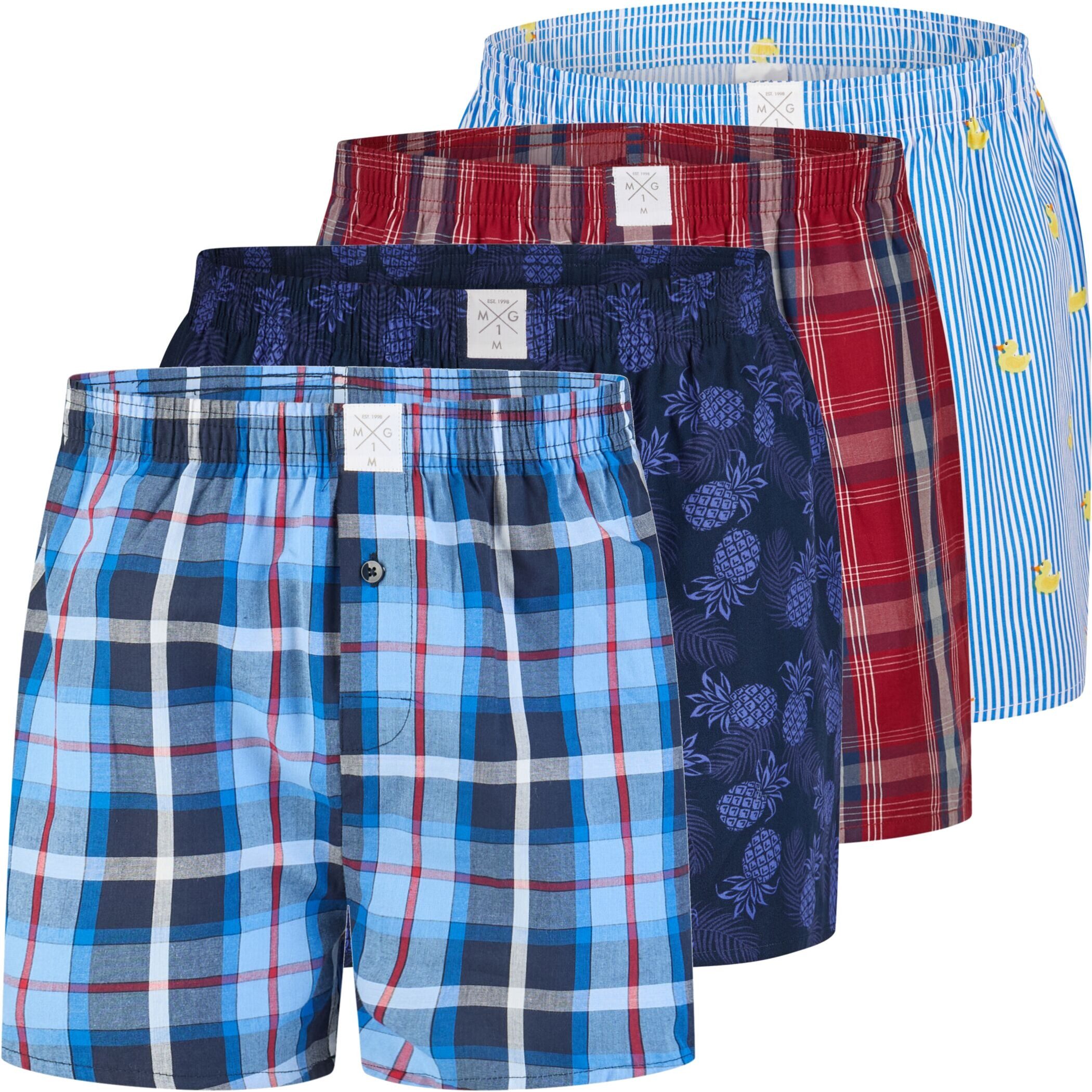 MG-1 Boxershorts MG-1 Herren Webboxer 4er Pack Baumwolle desortierte Boxershorts (1-St)
