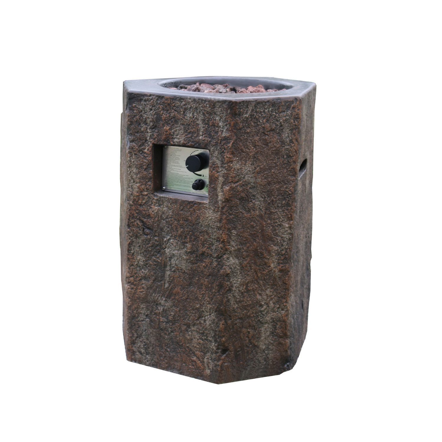 ELEMENTI Feuerstelle Tambora in Basalt-Optik (braun) oder Naturstein-Optik (grau), (7-St., inkl. Zubehör), Umbau für gewerbliche Nutzung möglich