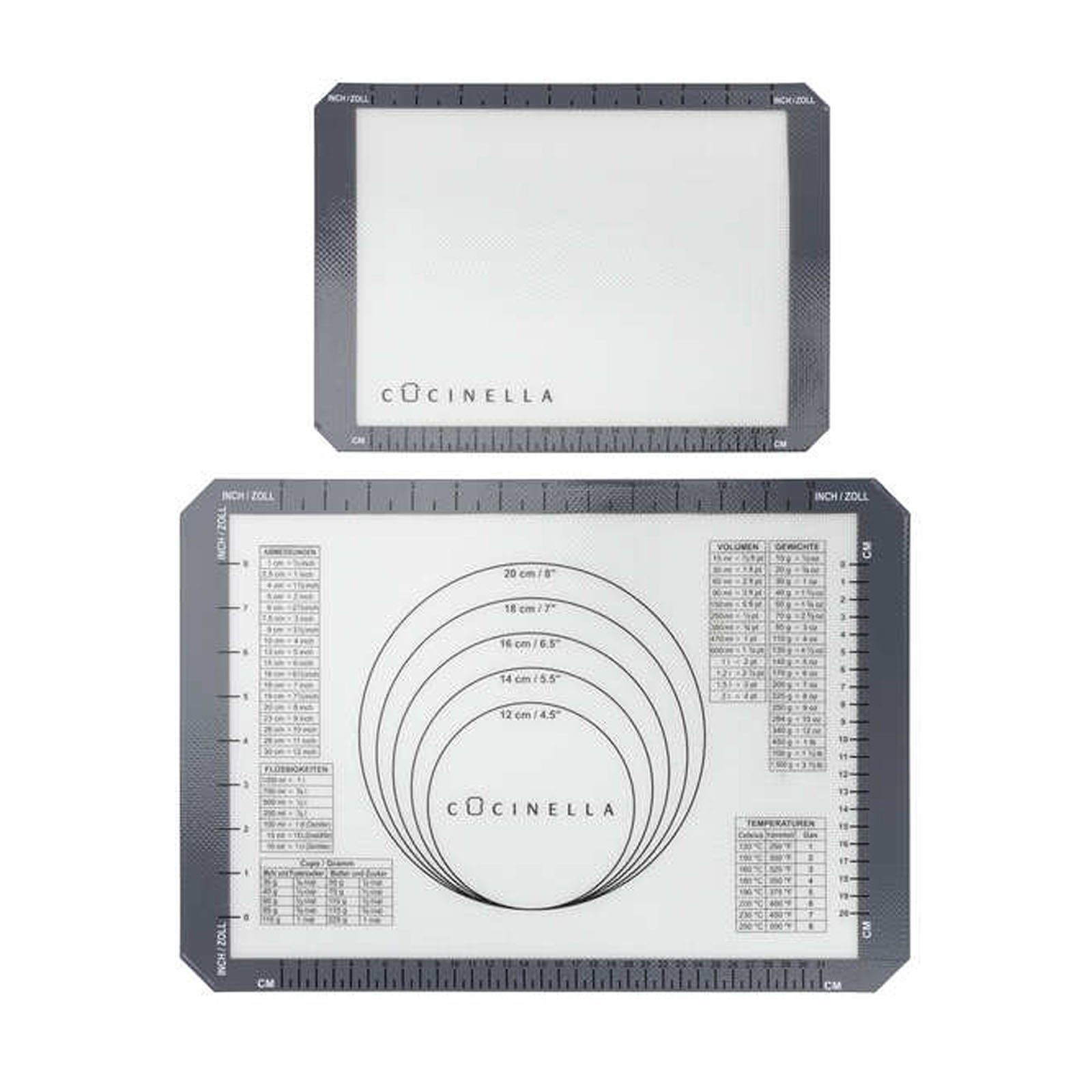 HAC24 Backmatte Silikon Teigmatte Silikonmatte Teigunterlage Antihaft Backunterlage, Silikon (Set, 2-tlg), Lebensmittelecht