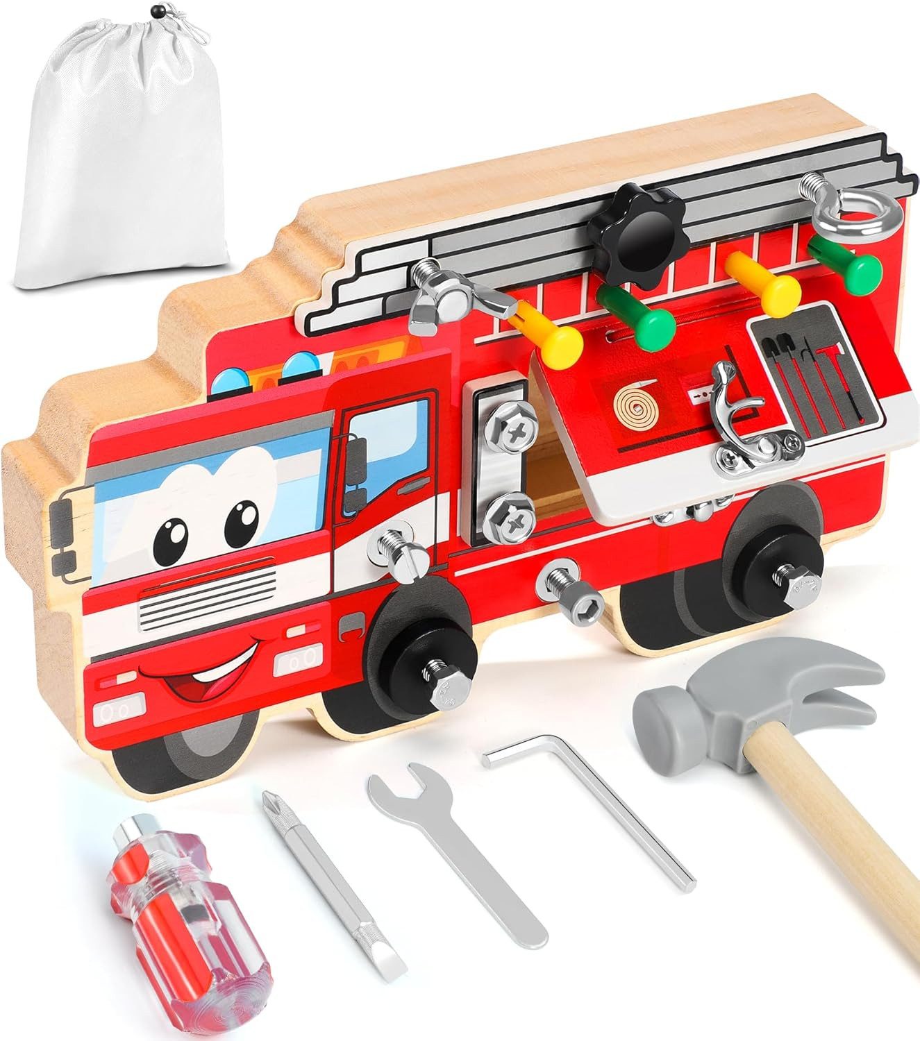 POPOLIC Lernspielzeug Montessori Игрушки ab 3 4 Jahre, Montessori Schraubbrett (1-St., Игрушки ab 3 4 5 Jahre Junge Mädchen), Motorikspielzeug Kinderspielzeug Holzspielzeug, Feinmotorik Geschenk
