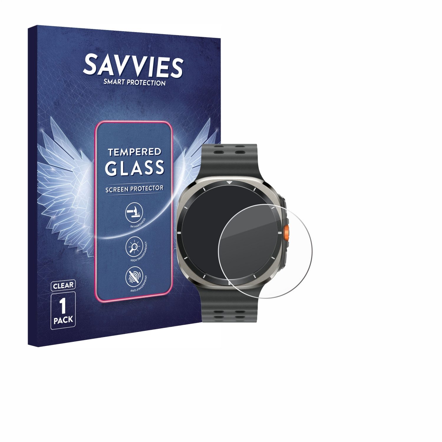 Savvies Displayschutzglas Schutzglas für Samsung Galaxy Watch Ultra (47 mm), Displayschutz 9H Glas Klar Transparent