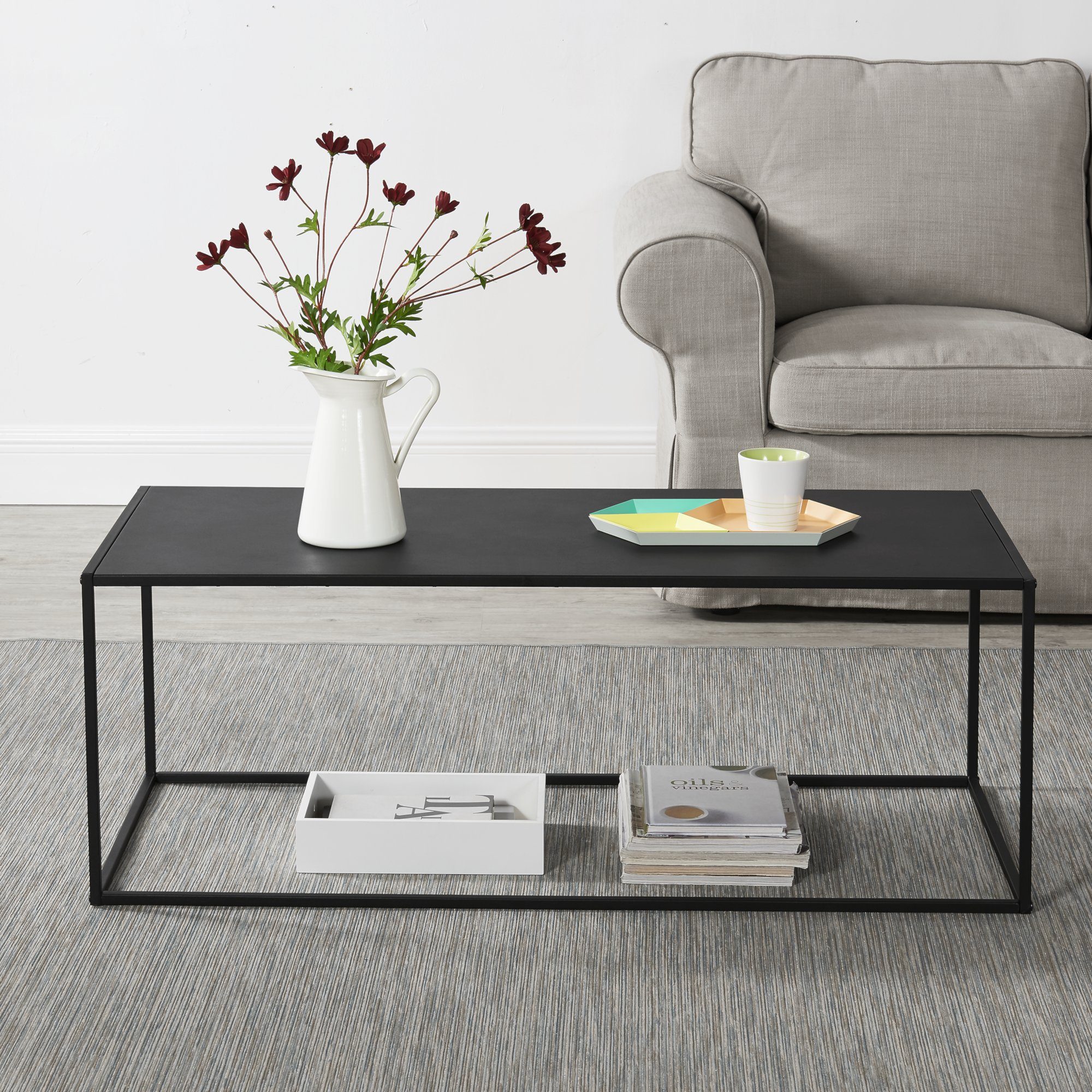 en.casa Couchtisch, »Mandal« Beistelltisch Sideboard schwarz günstig online kaufen