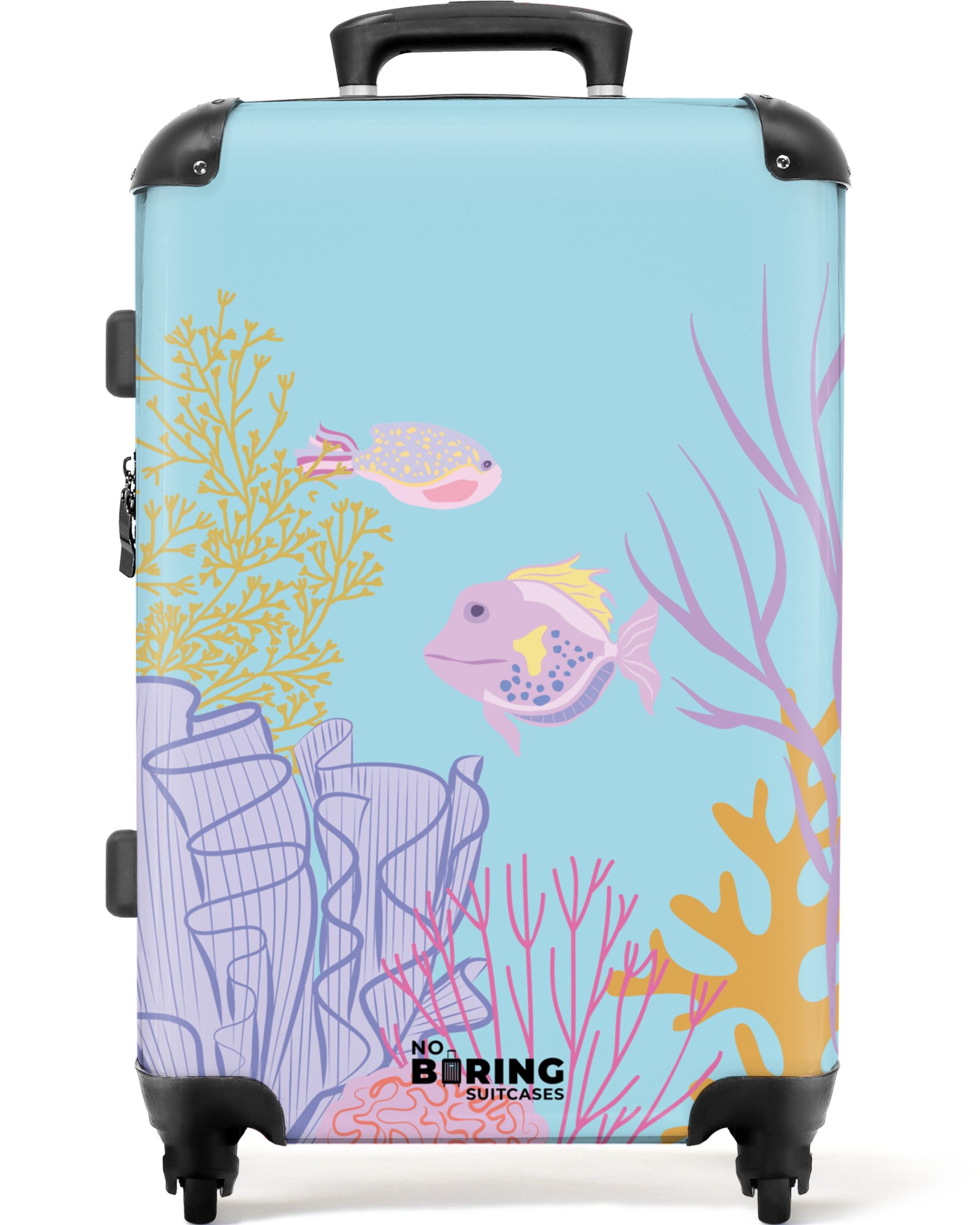 NoBoringSuitcases.com© Hartschalen-Trolley Blau mit Unterwasserwelt 67 günstig online kaufen