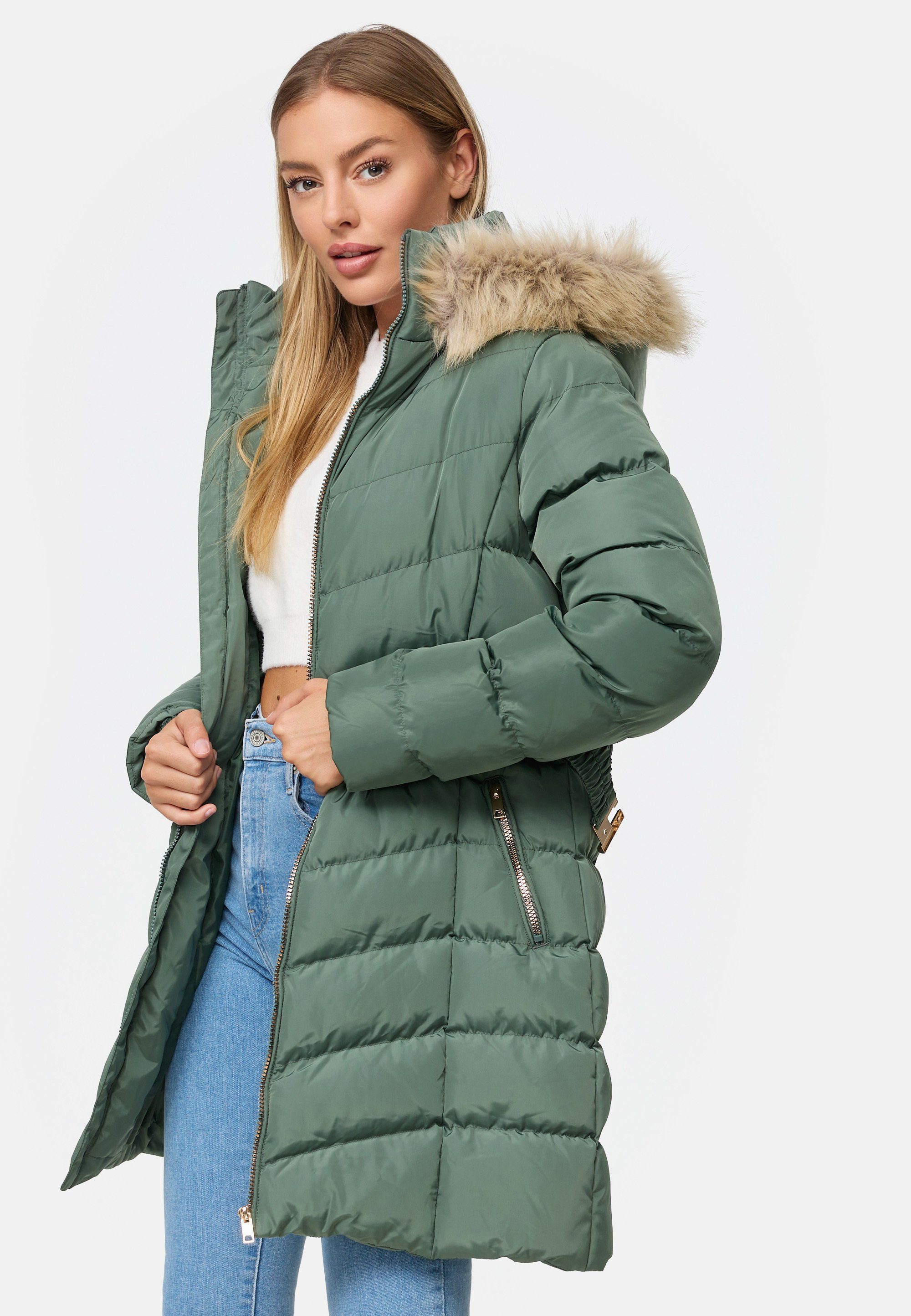 Winterjacke Jacket Threadbare Puffer grün THB Green- Belted Roo