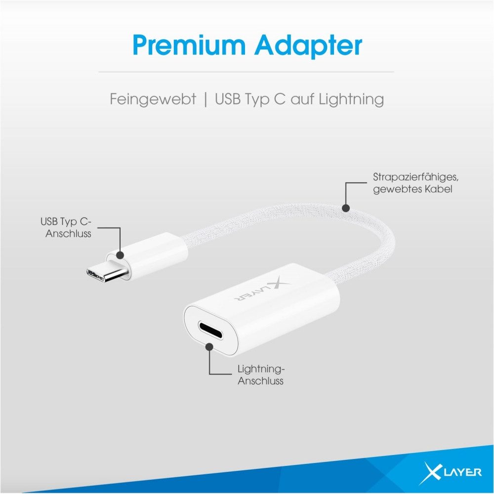 XLAYER Smartphone-Adapter USB Type-C, Kompatibel mit Lightning- und USB-C-Geräten
