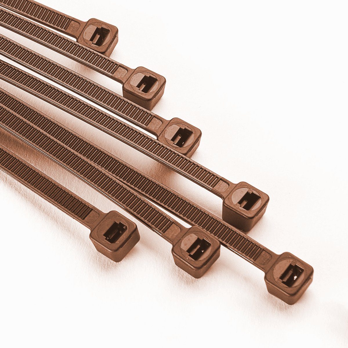 HaGa Kabelbinder 100 Stück Kabelbinder 100mm x 2,5mm in braun (100-St) – Bild 2 von 4