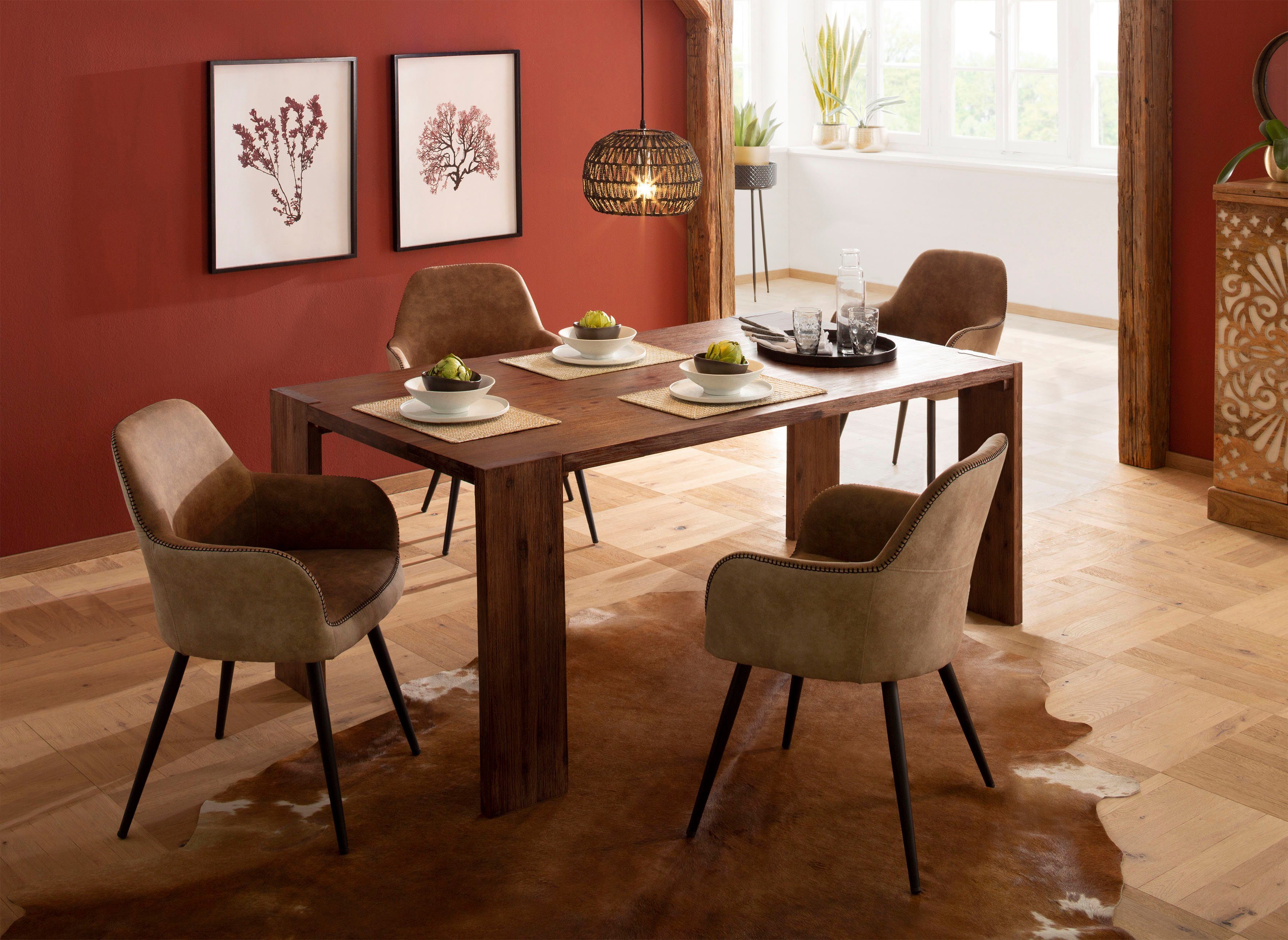 Home affaire Esstisch Marbella, aus massivem Akazienholz