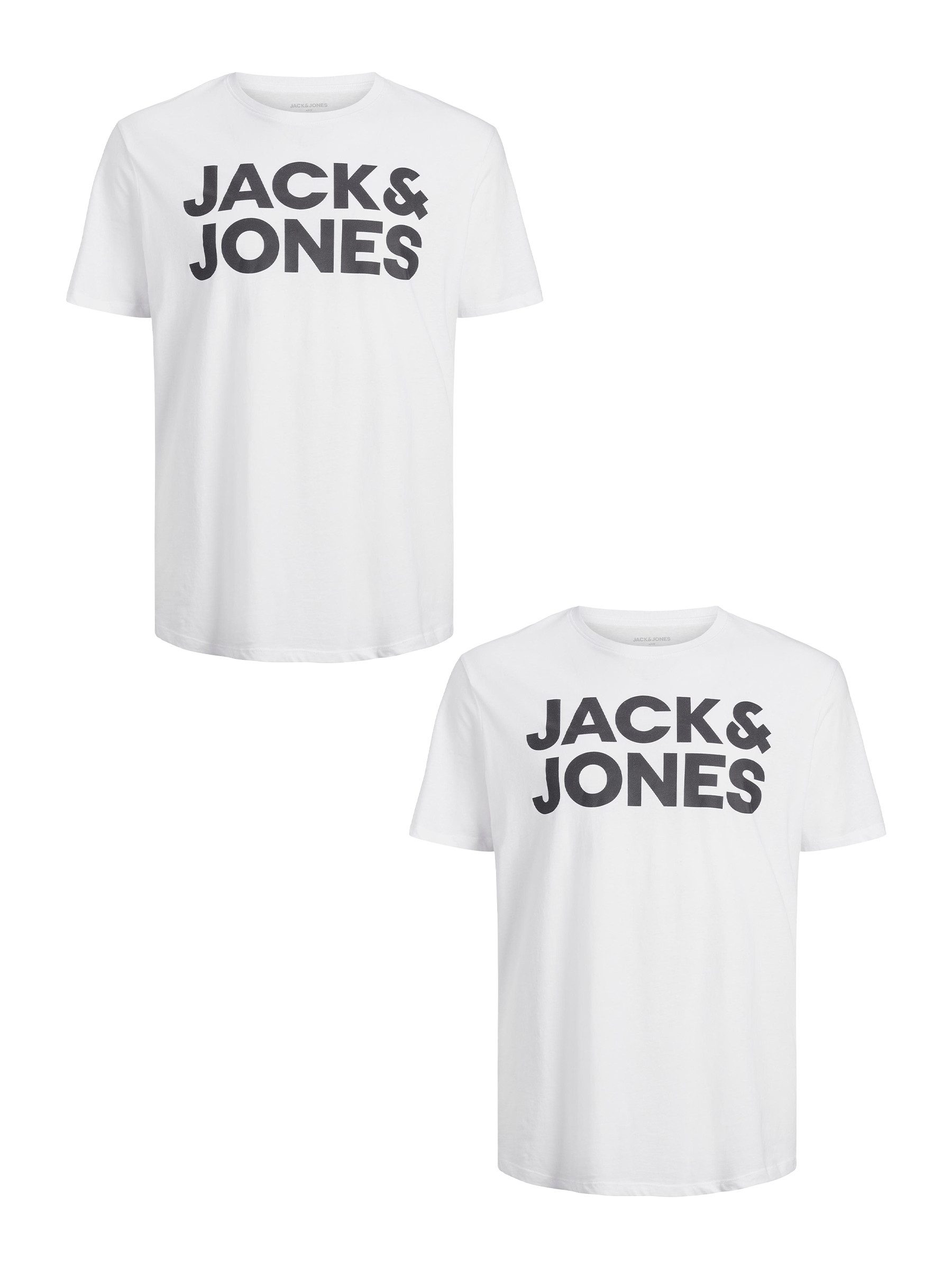 Jack & Jones T-Shirt 2er-Set Plus Size Logo für Herren (2-tlg) JJECORP LOGO TEE SS O-NECK NOOS PLS