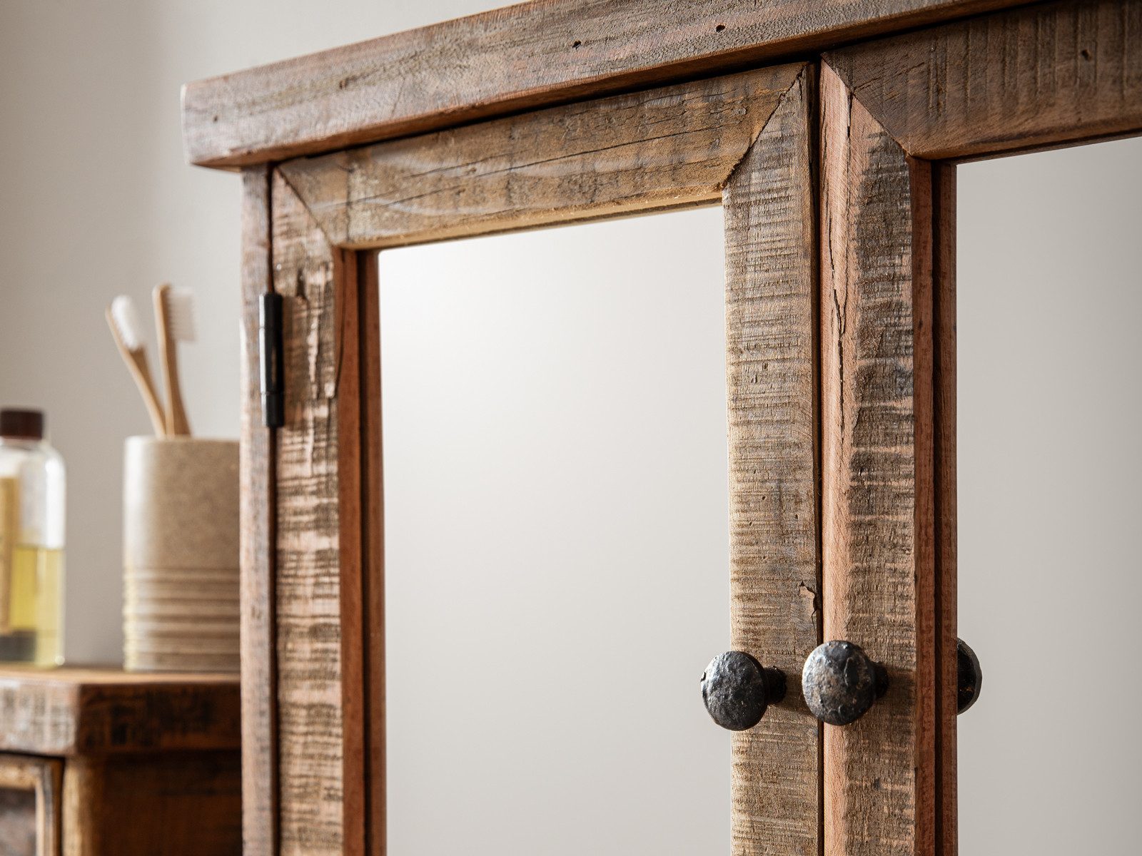 massivum Badezimmer-Set Sumatra, rustikal ChaletStyle, Altholz