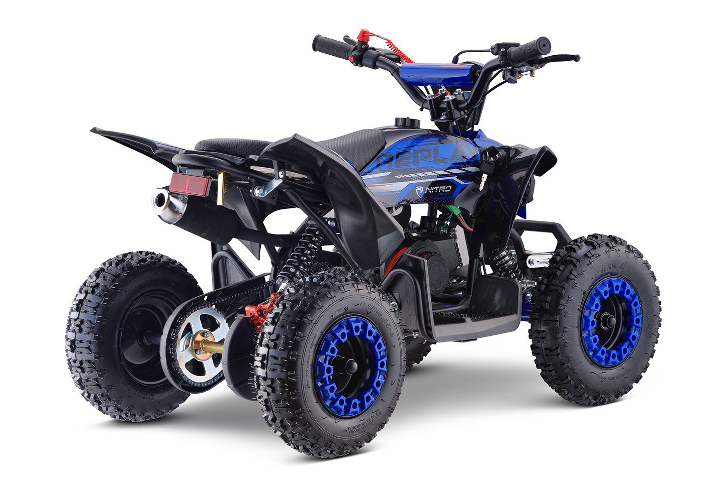 Nitro Motors Automatikschaltung Kinderfahrzeug, 49cc Kinderquad 1 Quad mini Kinder Replay Gang, Dirt-Bike Rot 6" Miniquad ATV